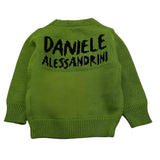 DANIELE ALESSANDRINI cardigan tinta unita con logo Verde per Neonato 1291W00060N VERDE DANIELE ALESSANDRINI