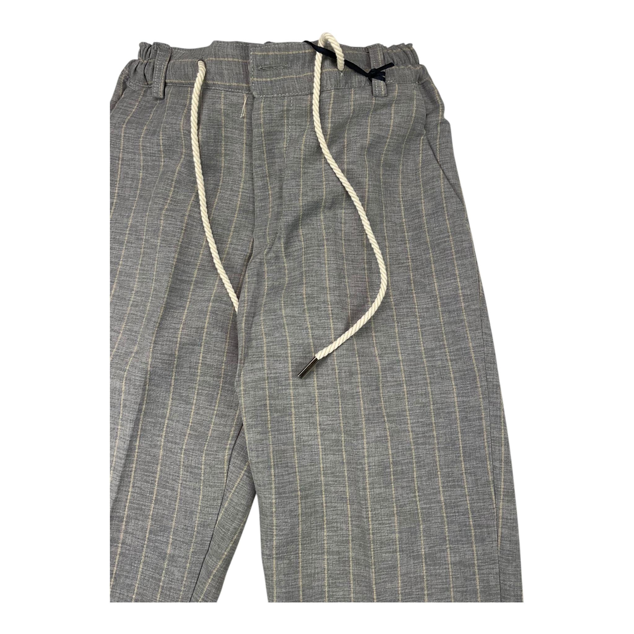EMANUEL PRIS pantalone tinta unita con elastico in vita e fantasia Grigio per Bambino EPT6208R GRIGIO EMANUEL PRIS