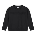 KARL LAGERFELD felpa chiusa girocollo tinta unita con logo Nero per Bambino W60314 NERO KARL LAGERFELD