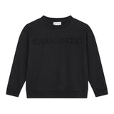 KARL LAGERFELD felpa chiusa girocollo tinta unita con logo Nero per Bambino W60314 NERO KARL LAGERFELD