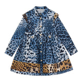 ROBERTO CAVALLI abito manica lunga fantasia maculata Azzurro per Bambina TJT10P AZZURRO ROBERTO CAVALLI