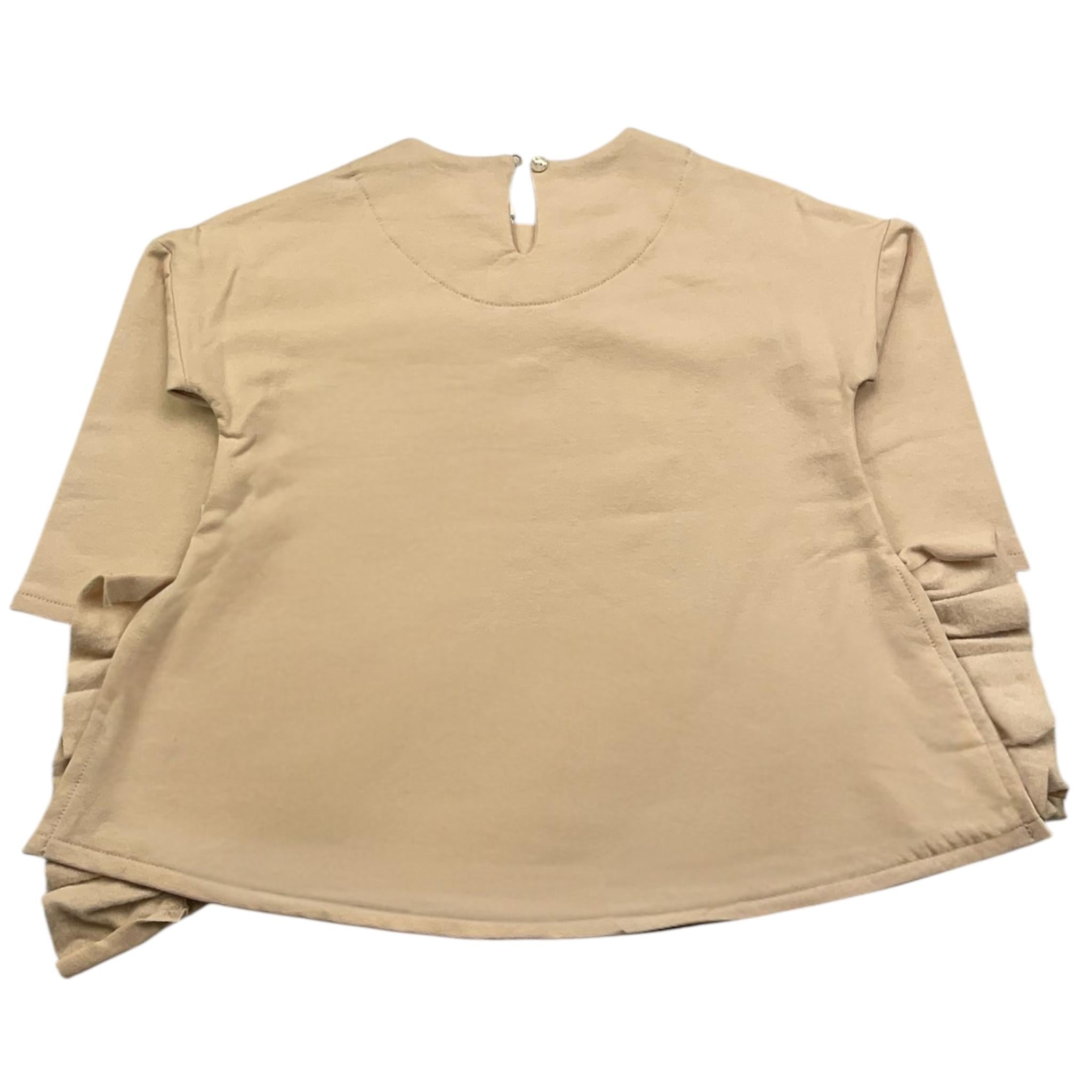 MAGIL felpa chiusa girocollo tinta unita con rouches Panna per Bambina GN21034 PANNA MAGIL