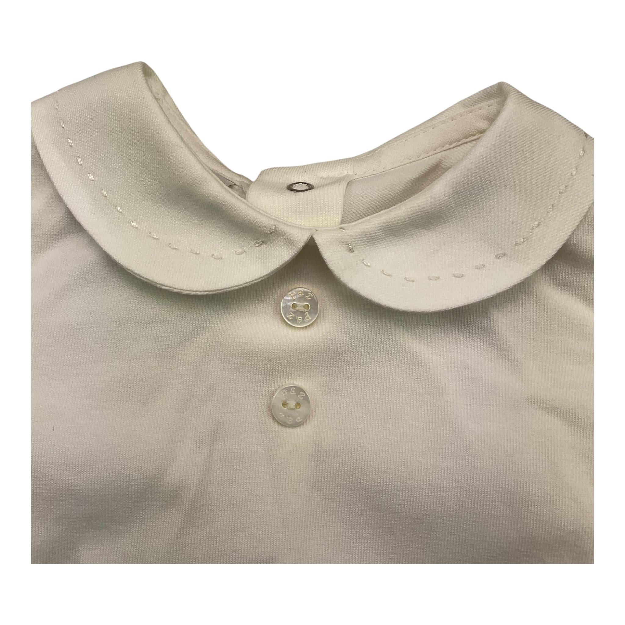 PAZ RODRIGUEZ body camicia manica lunga tinta unita Panna per Neonato 02099843J PANNA PAZ RODRIGUEZ