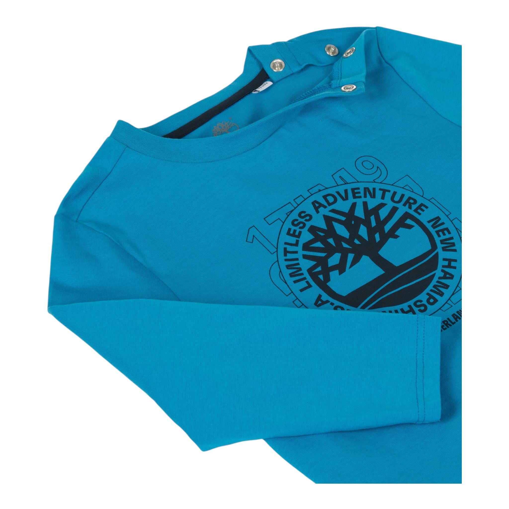 TIMBERLAND shirt girocollo tinta unita con logo Azzurro per Bambino T602151J AZZURRO TIMBERLAND