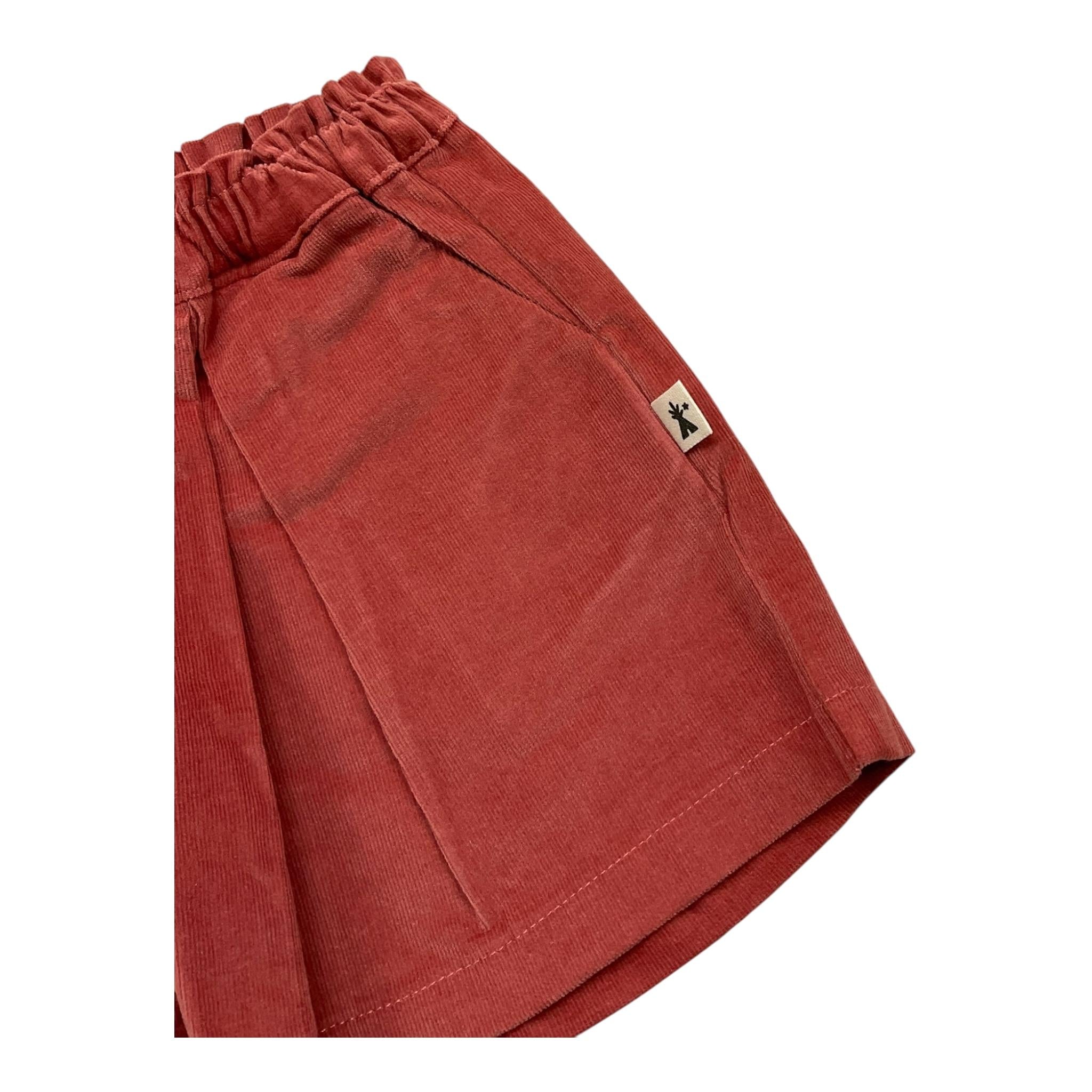 PETIT INDI short tinta unita con elastico in vita Corallo per Neonata AW24BK5719 CORALLO PETIT INDI