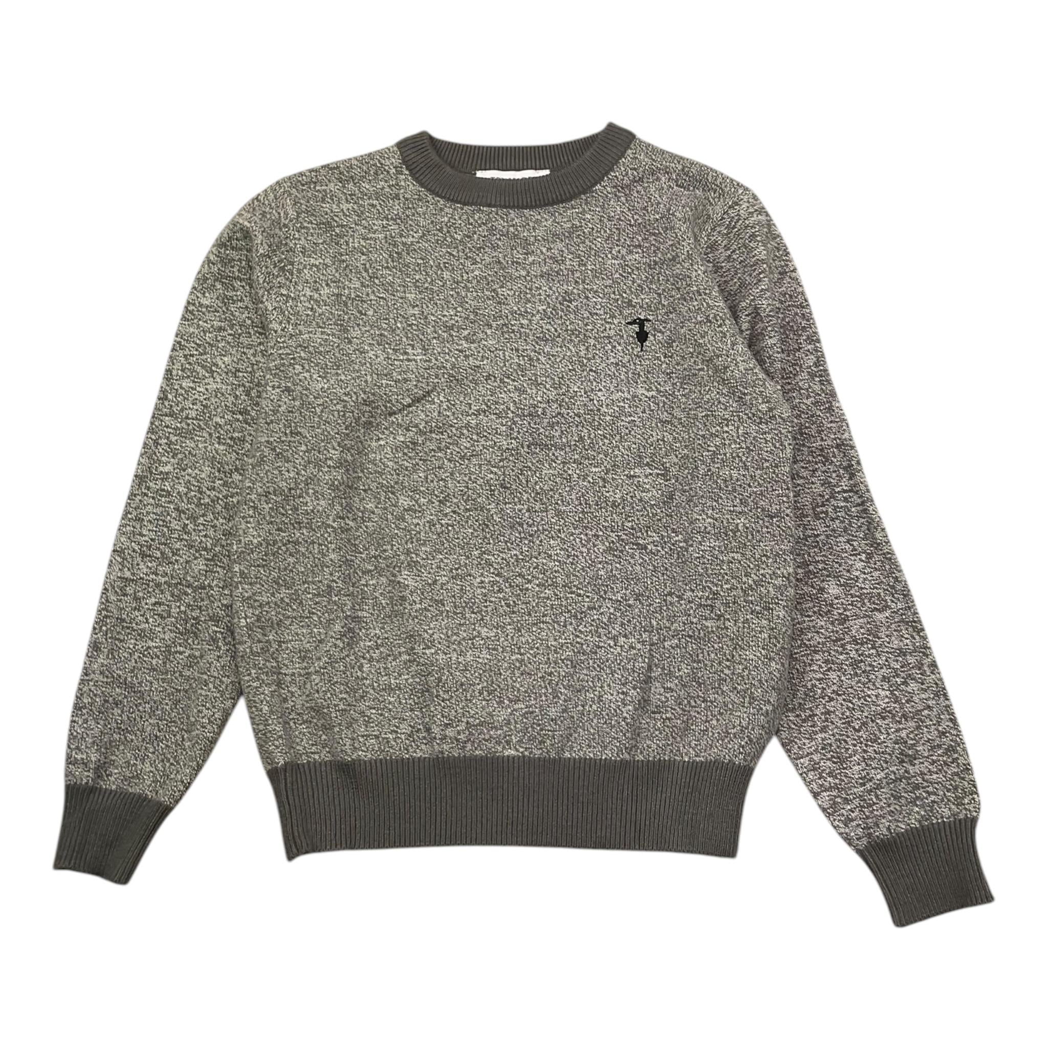 TRUSSARDI maglia girocollo tinta unita con logo Grigio per Bambino TBA25112MA GRIGIO TRUSSARDI