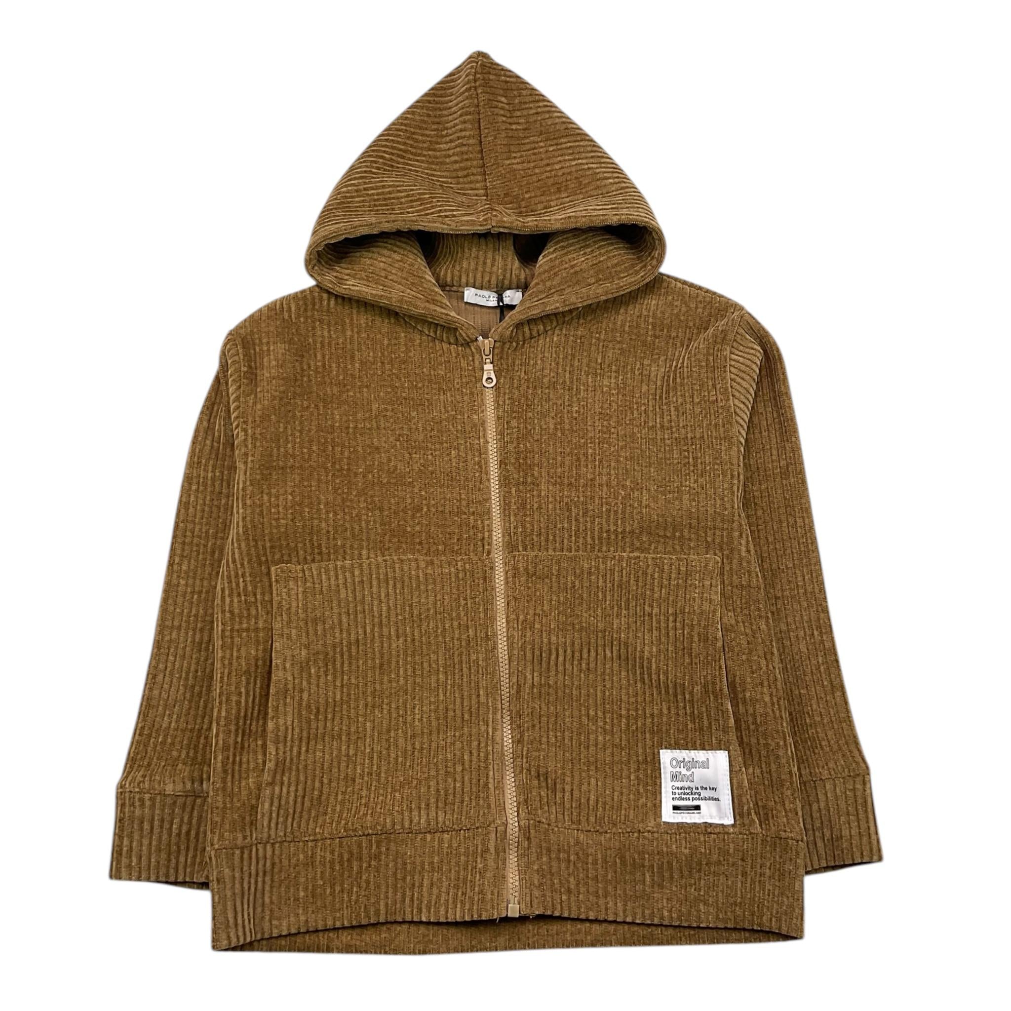 PAOLO PECORA felpa con zip e cappuccio tinta unita Cammello per Bambino PP4142 CAMMELLO PAOLO PECORA