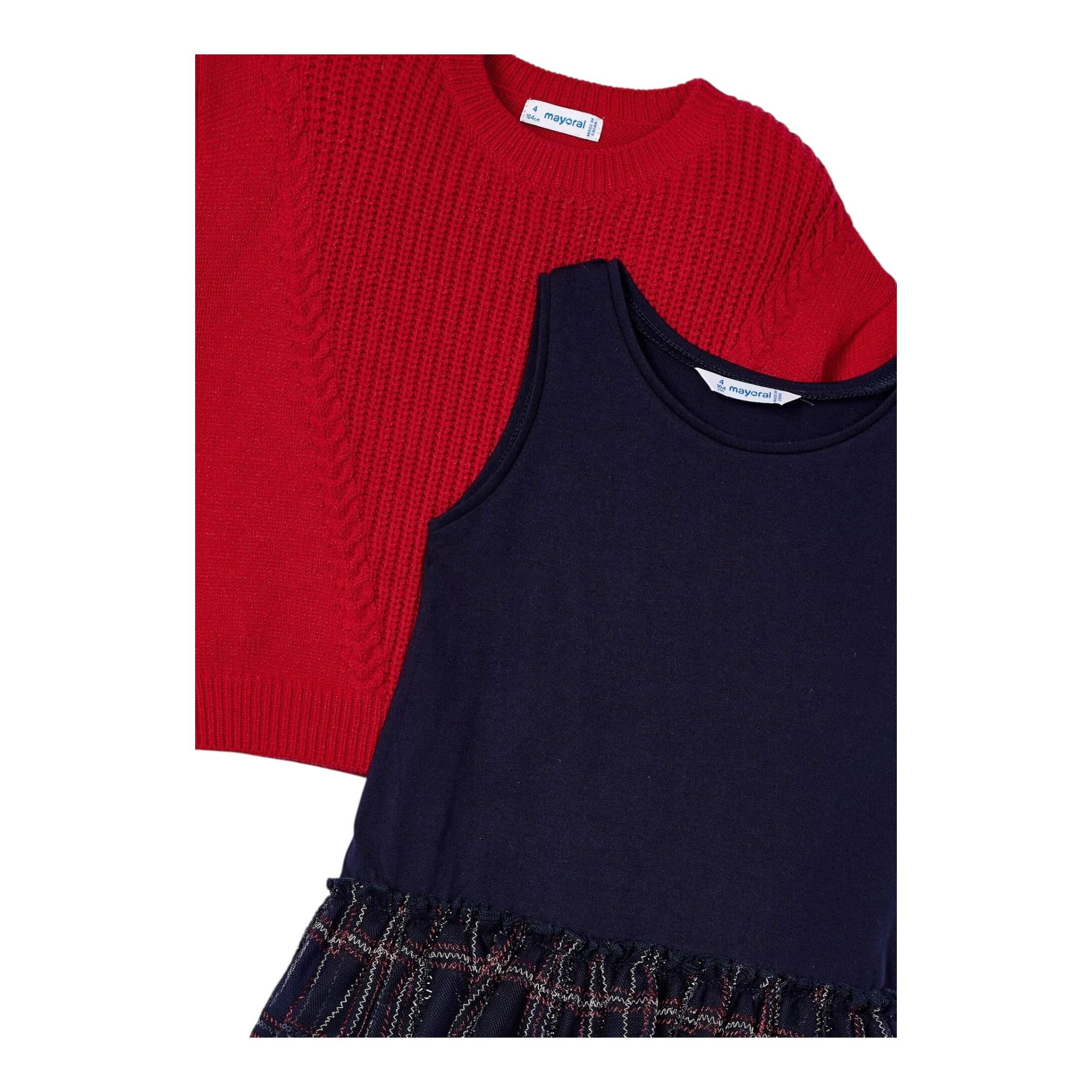 MAYORAL set abito maglia-abito bicolore Rosso/blu per Bambina 4912X ROSSO/BLU MAYORAL