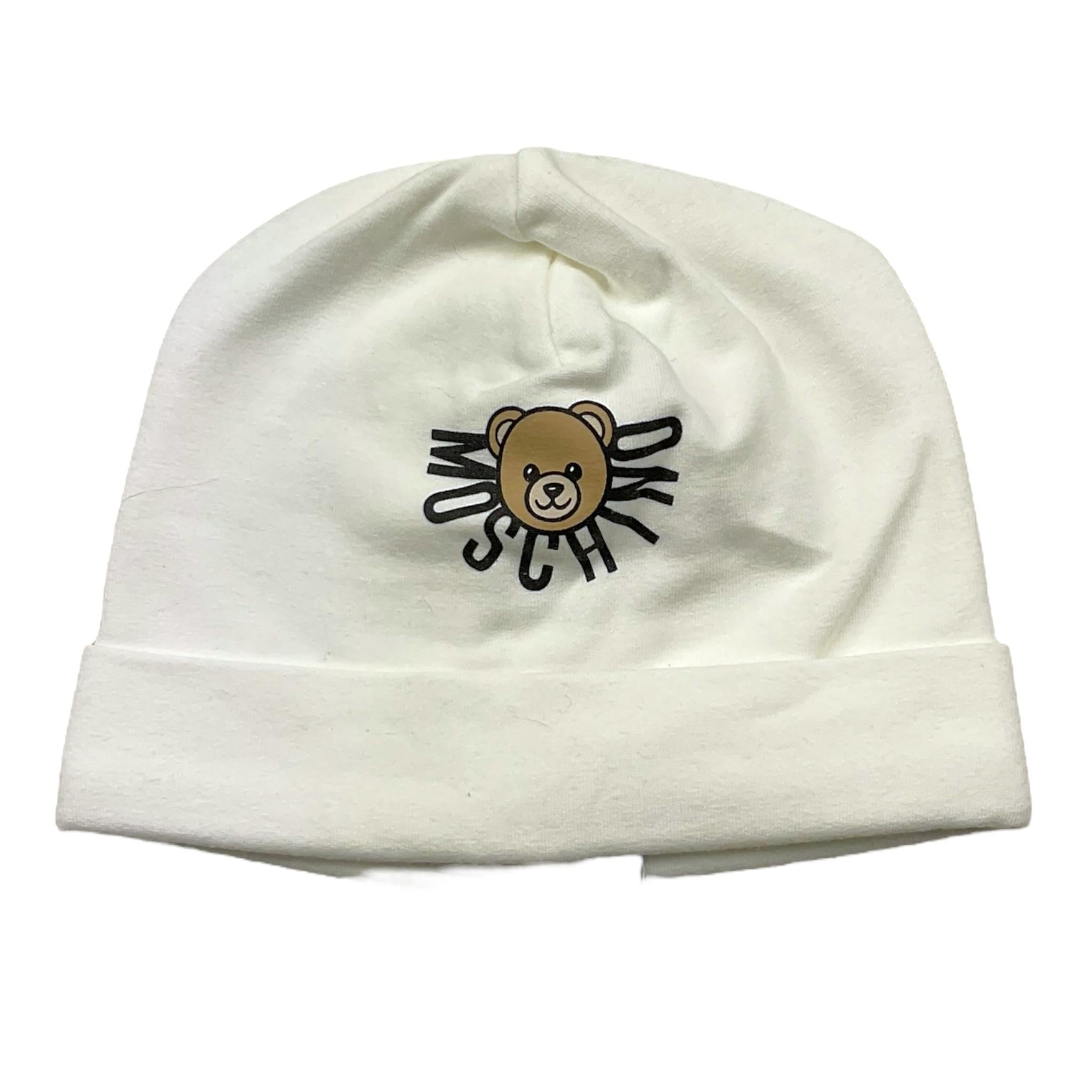 MOSCHINO cappello tinta unita con stampa Bianco per Neonato MXX031 BIANCO MOSCHINO