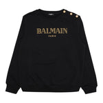 BALMAIN felpa girocollo tinta unita con stampa Nero per Bambina BV4B10 NERO BALMAIN