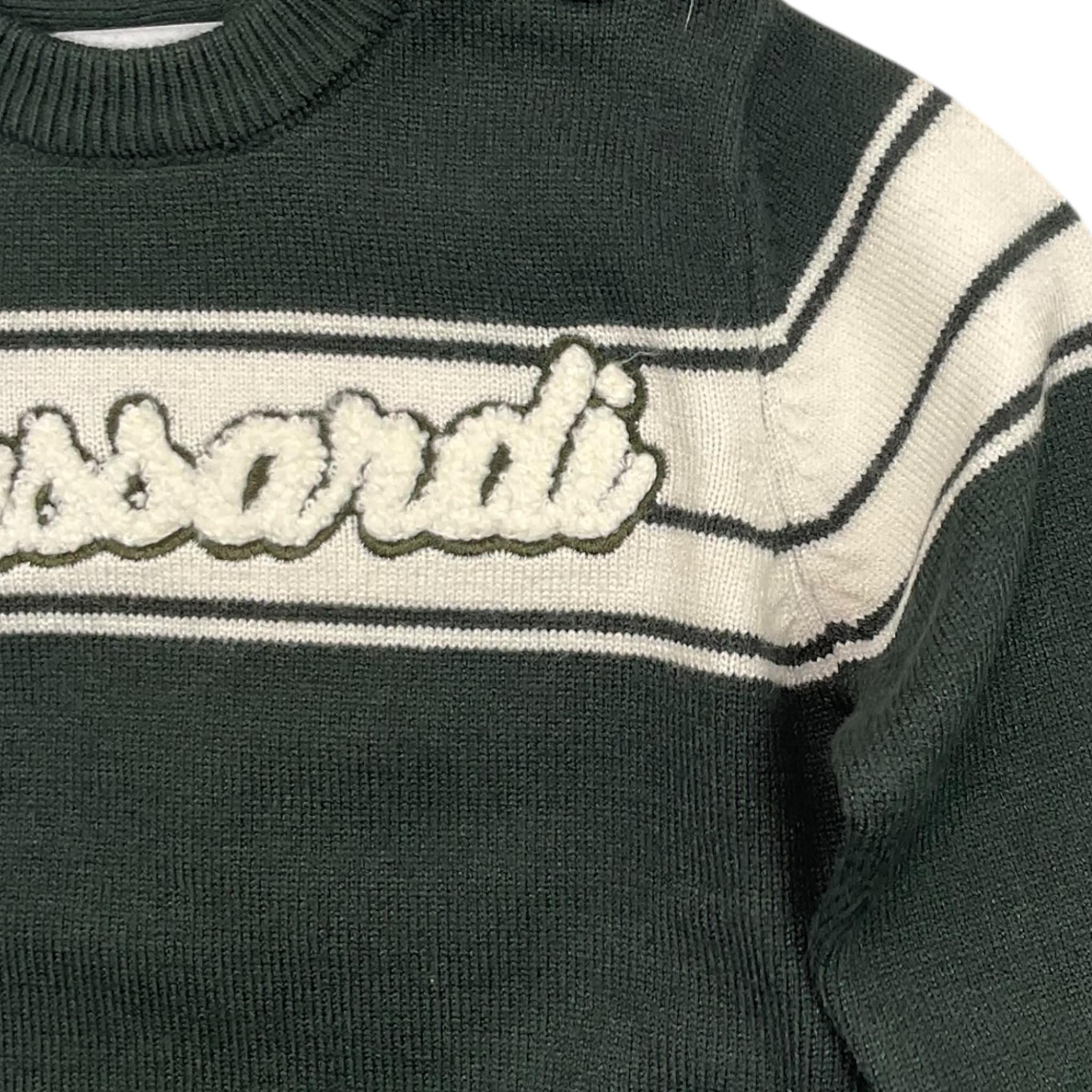 TRUSSARDI maglia tinta unita girocollo con stampa Verde per Neonato TIA24112MA VERDE TRUSSARDI