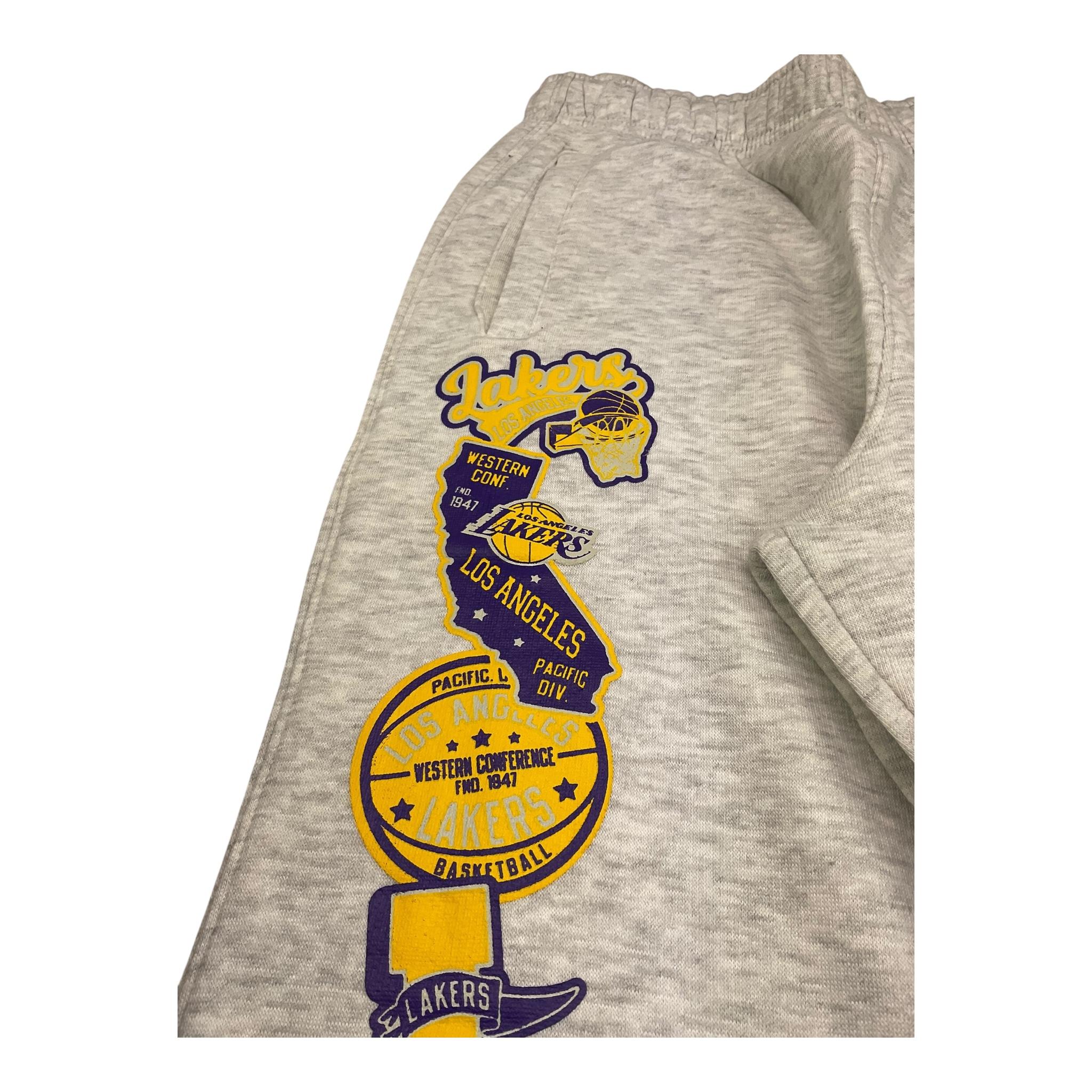 NBA pantalone in tuta tinta unita con stampa Grigio per Bambino EK2B7FHC2 GRIGIO NBA