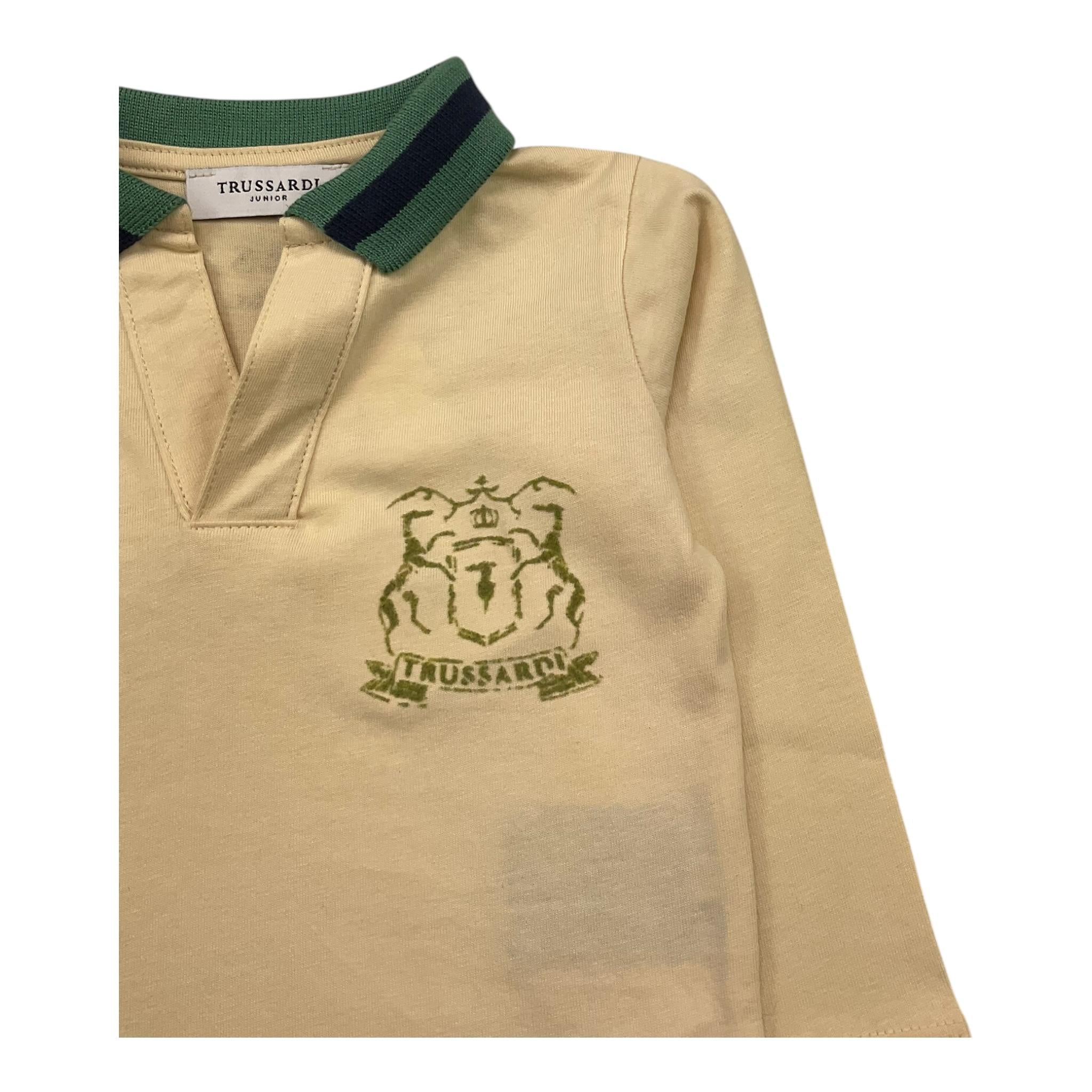 TRUSSARDI polo manica lunga tinta unita con colletto in contrasto Panna per Neonato TIA25130PO PANNA TRUSSARDI