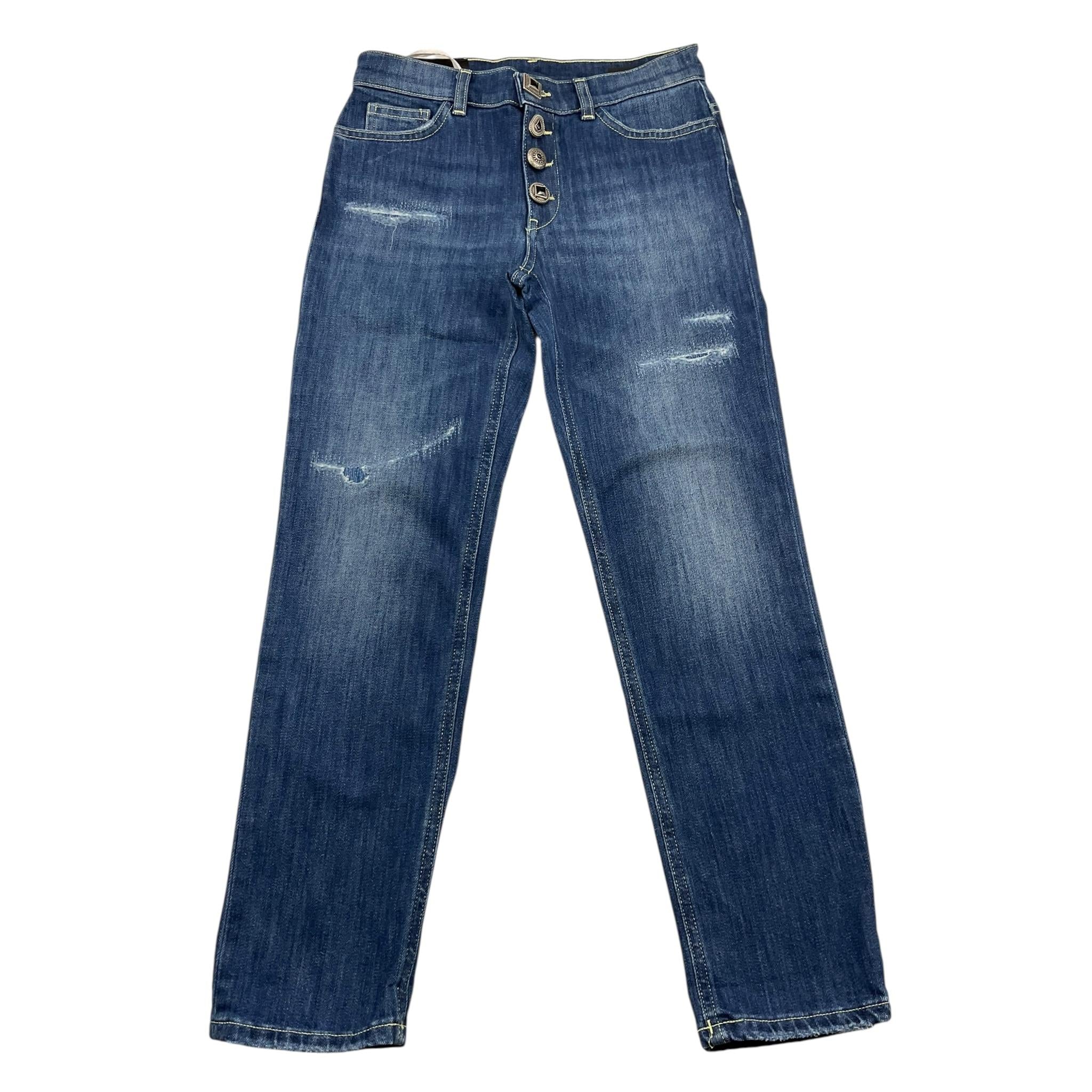 DONDUP jeans tinta unita con bottoni Blu per Bambina DFPA083 BLU DONDUP