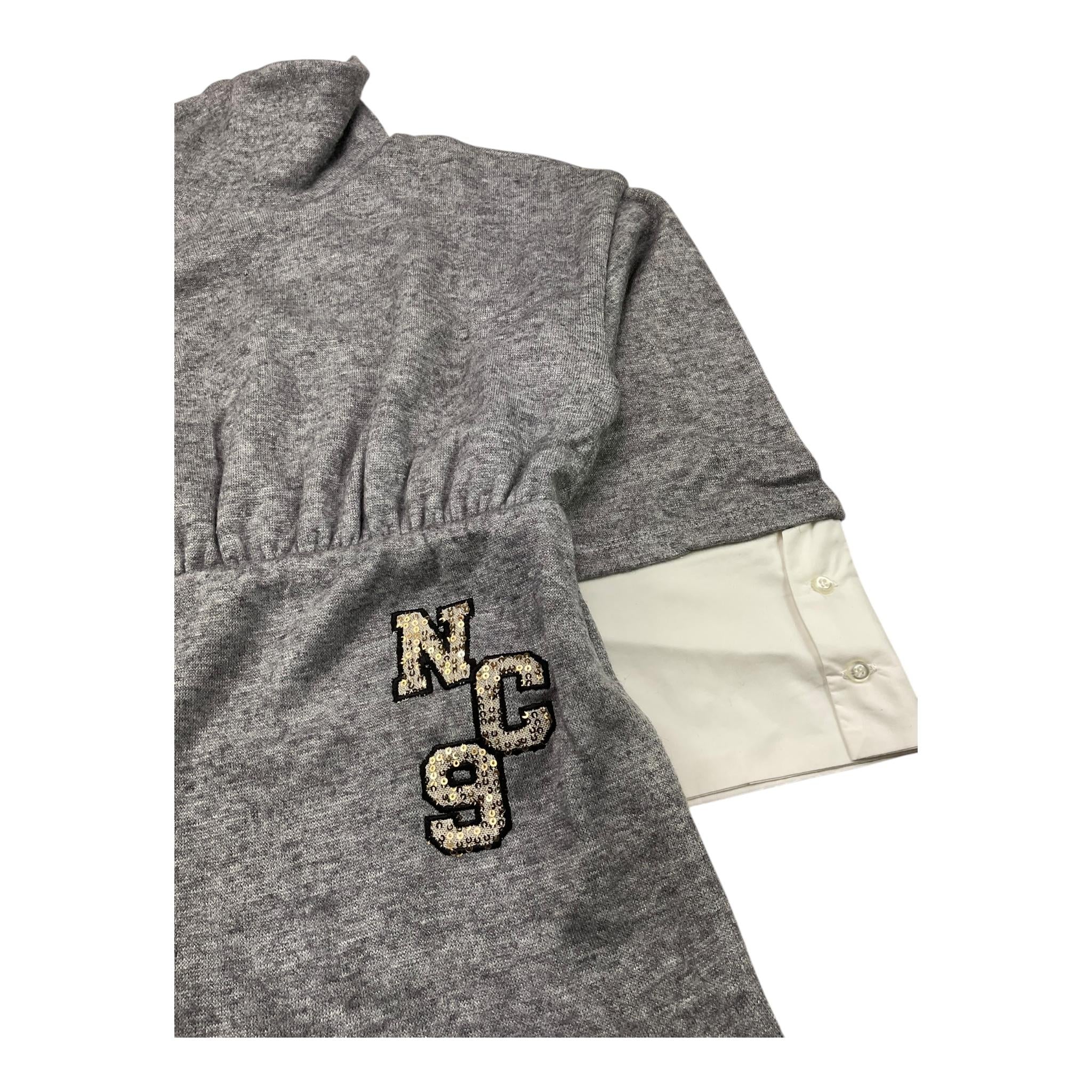 NAICE abito manica lunga tinta unita con collo alto Grigio per Bambina 27254 GRIGIO NAICE