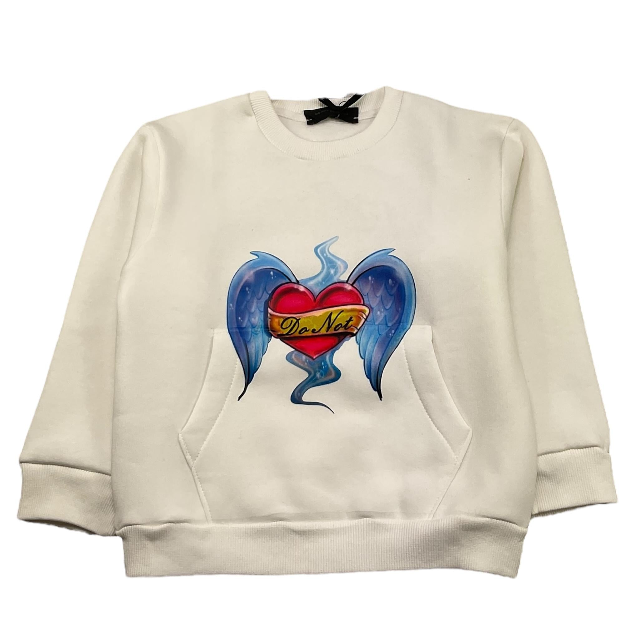 DO NOT CONFORM felpa chiusa girocollo tinta unita con stampa in contrasto Panna per Neonato DFE04N PANNA DO NOT CONFORM