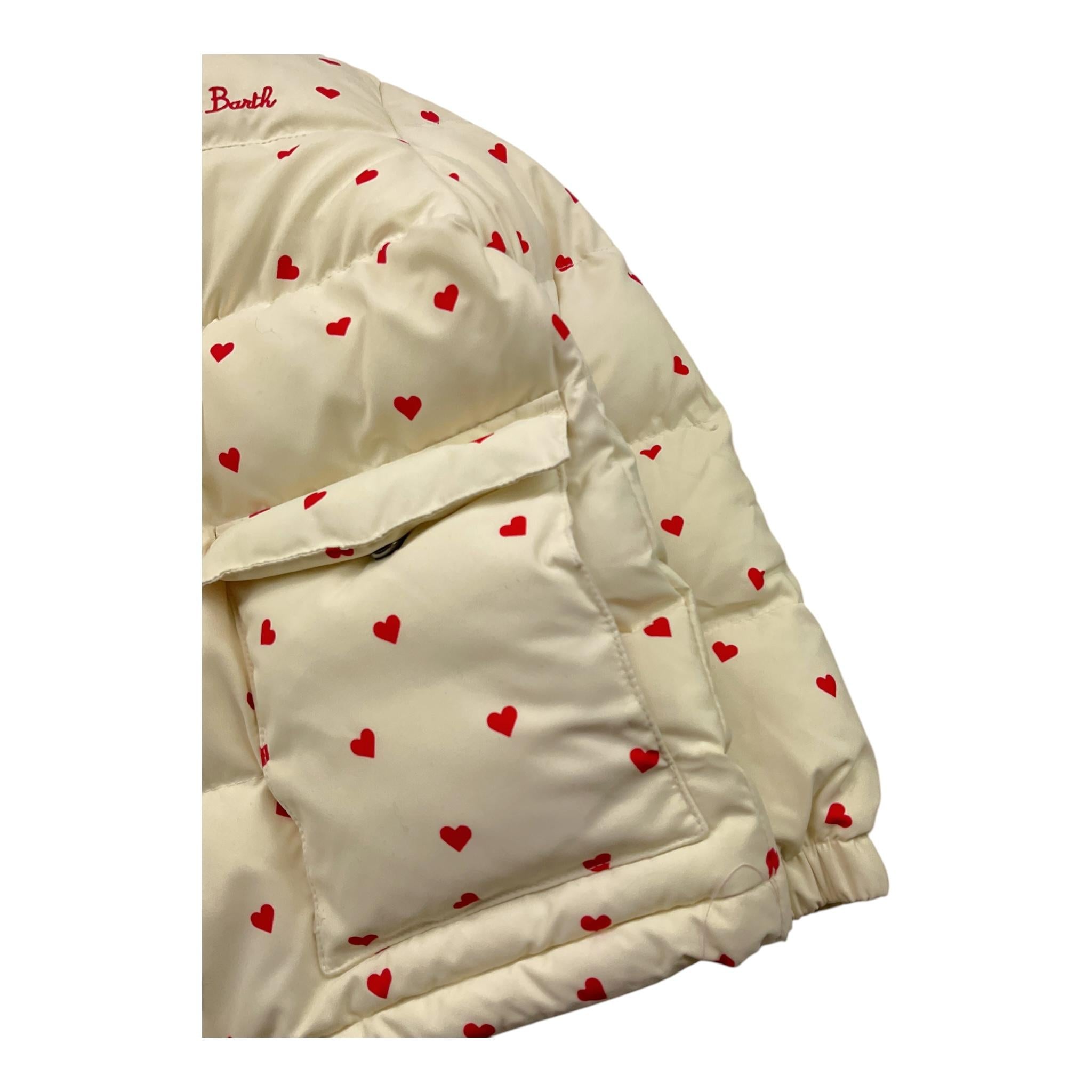 SAINT BARTH giubbino tinta unita con cappuccio e stampa cuori Panna per Bambina GEN0001 PANNA SAINT BARTH