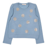 LIU JO felpa chiusa girocollo tnta unita con brillantini Azzurro per Bambina KF4108XXX AZZURRO LIU JO