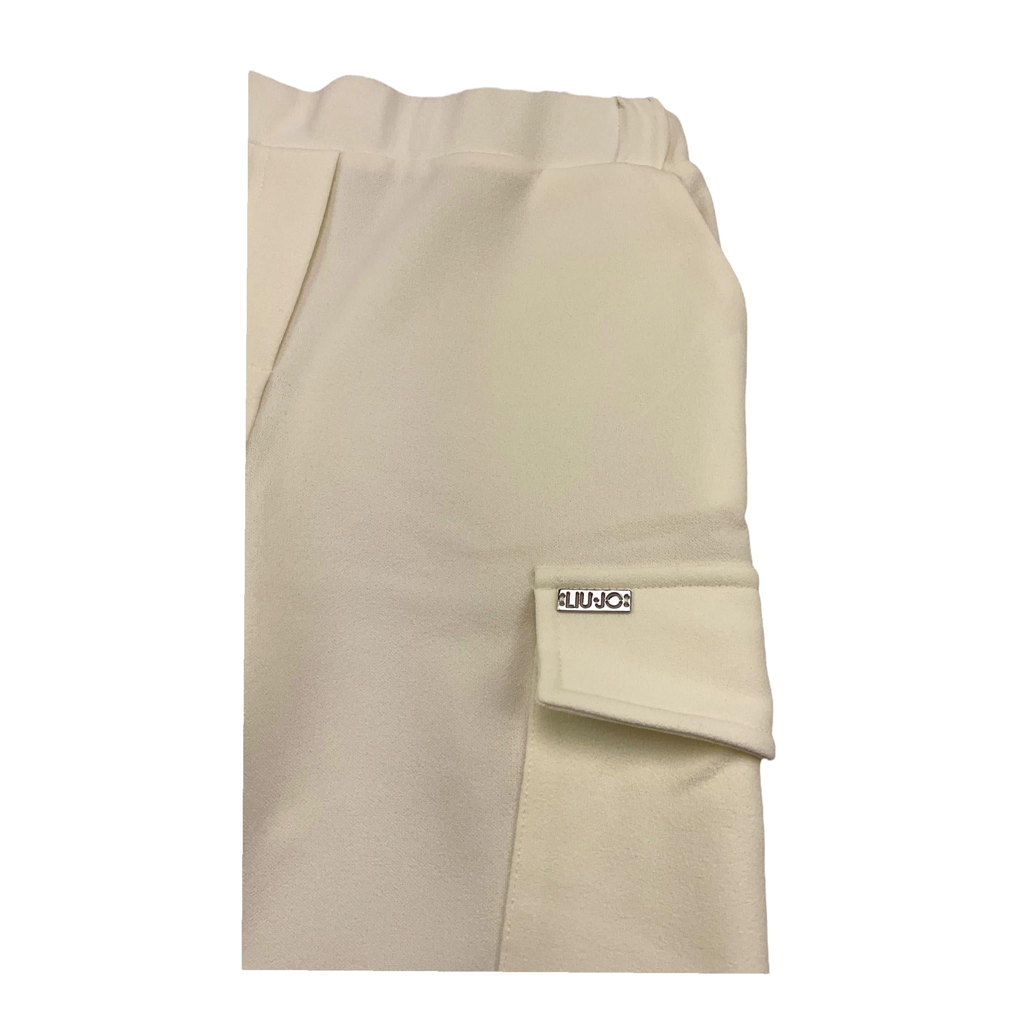 LIU JO pantalone tinta unita con tasconi Panna per Bambina KF4082XXX PANNA LIU JO