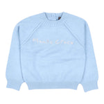 MANILA GRACE maglia tinta unita girocollo con stampa logo Azzurro per Bambina MFBF24M212 AZZURRO MANILA GRACE