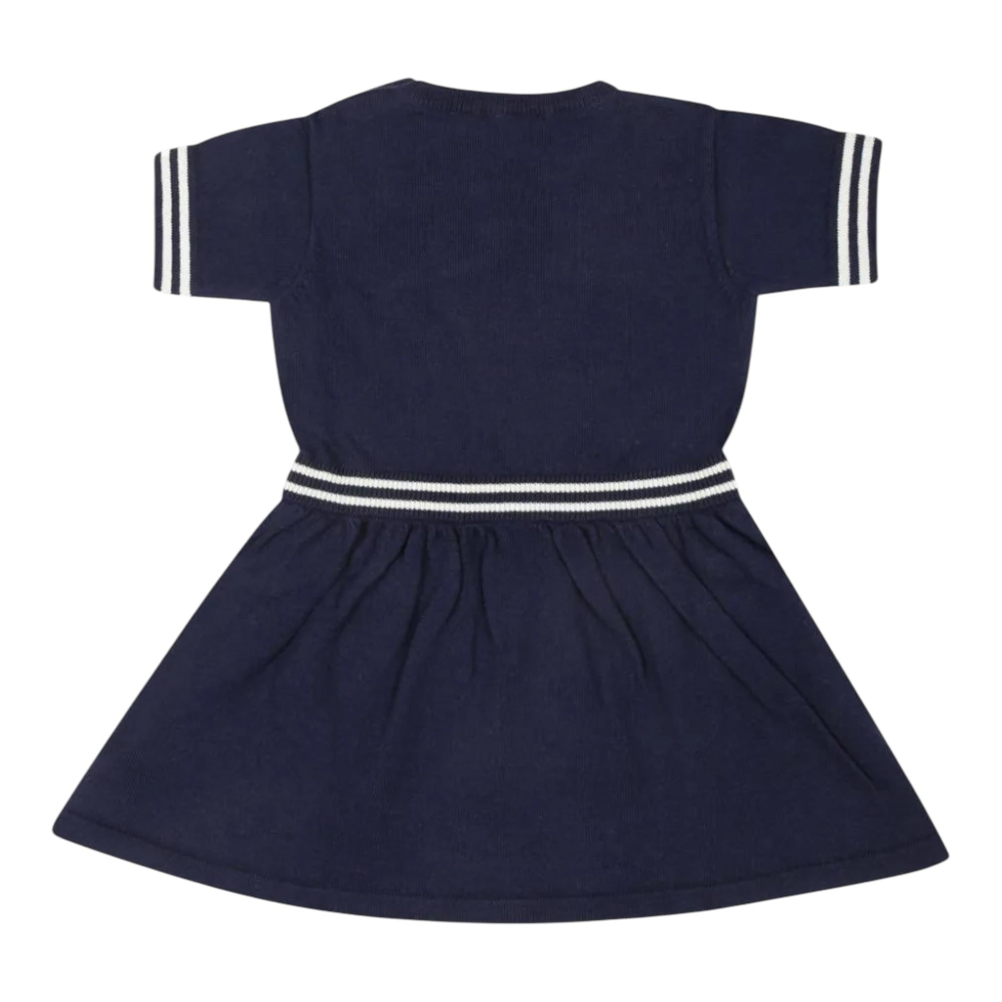 MOSCHINO abito mezza manica tinta unita con orso Blu per Neonata MDV0BO BLU MOSCHINO