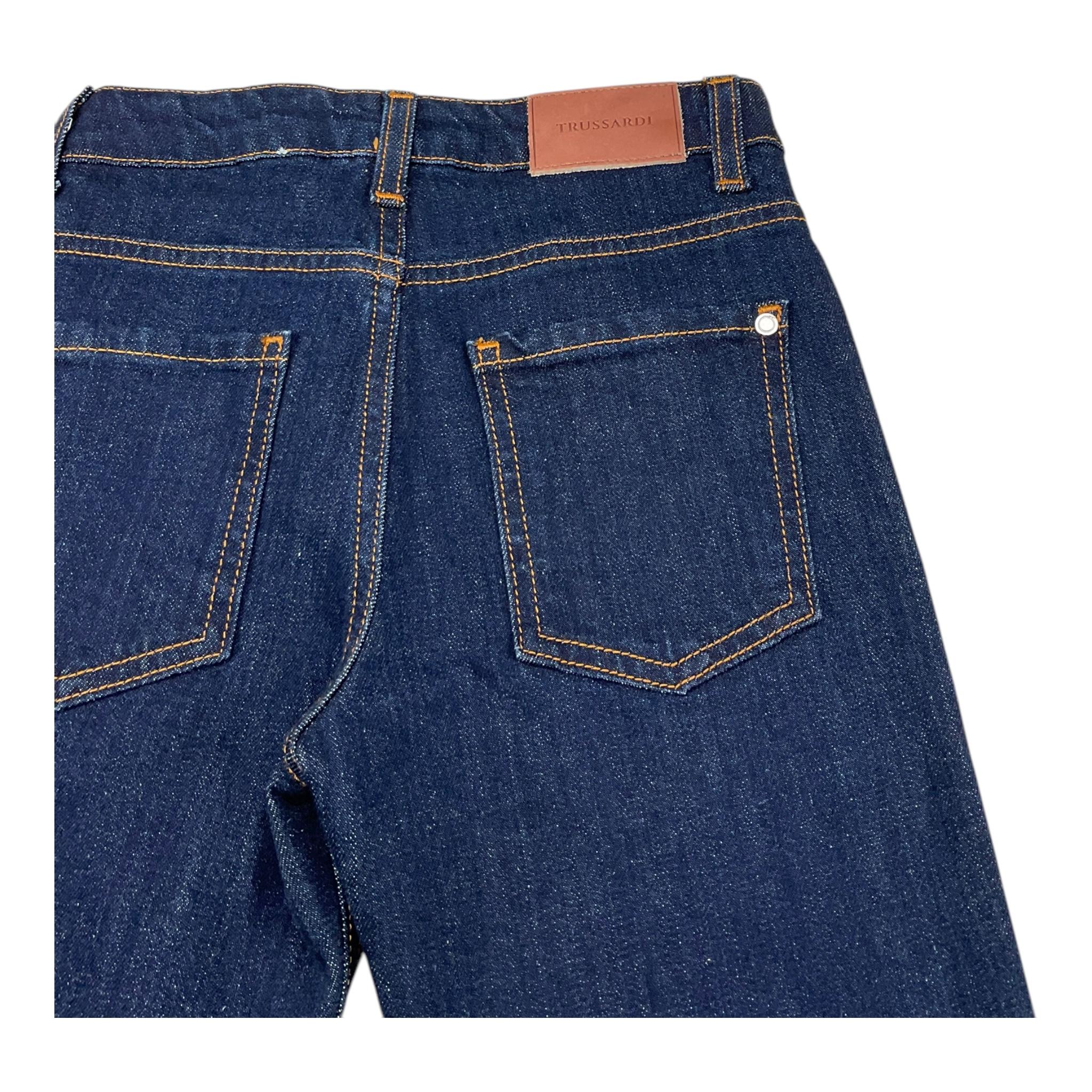 TRUSSARDI jeans tinta unita con girovita regolabile Blu per Bambino TBA25088JE BLU TRUSSARDI