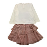 MAYORAL completo 3 pezzi cardigan-shirt-gonna Rosa per Bambina 292873X ROSA MAYORAL