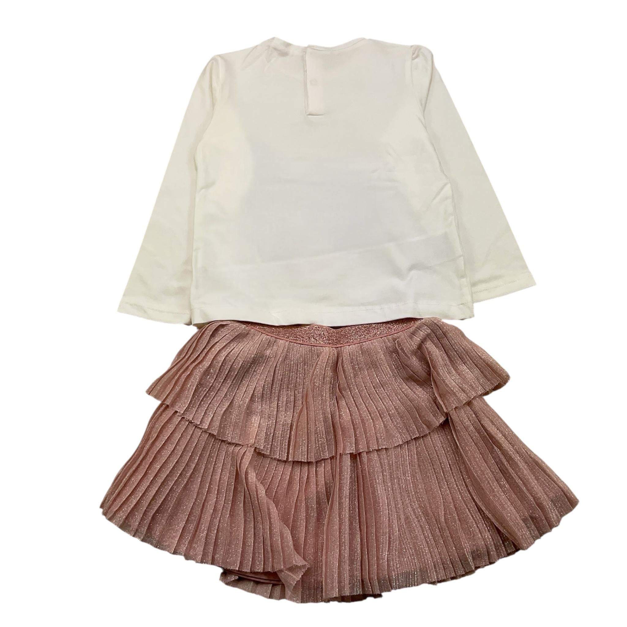 MAYORAL completo 3 pezzi cardigan-shirt-gonna Rosa per Bambina 292873X ROSA MAYORAL