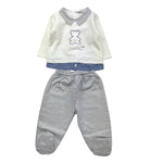 NINNAOH completo 2pz maglia-ghettina Bianco/blu per Neonato I22240C BIANCO/BLU NINNAOH