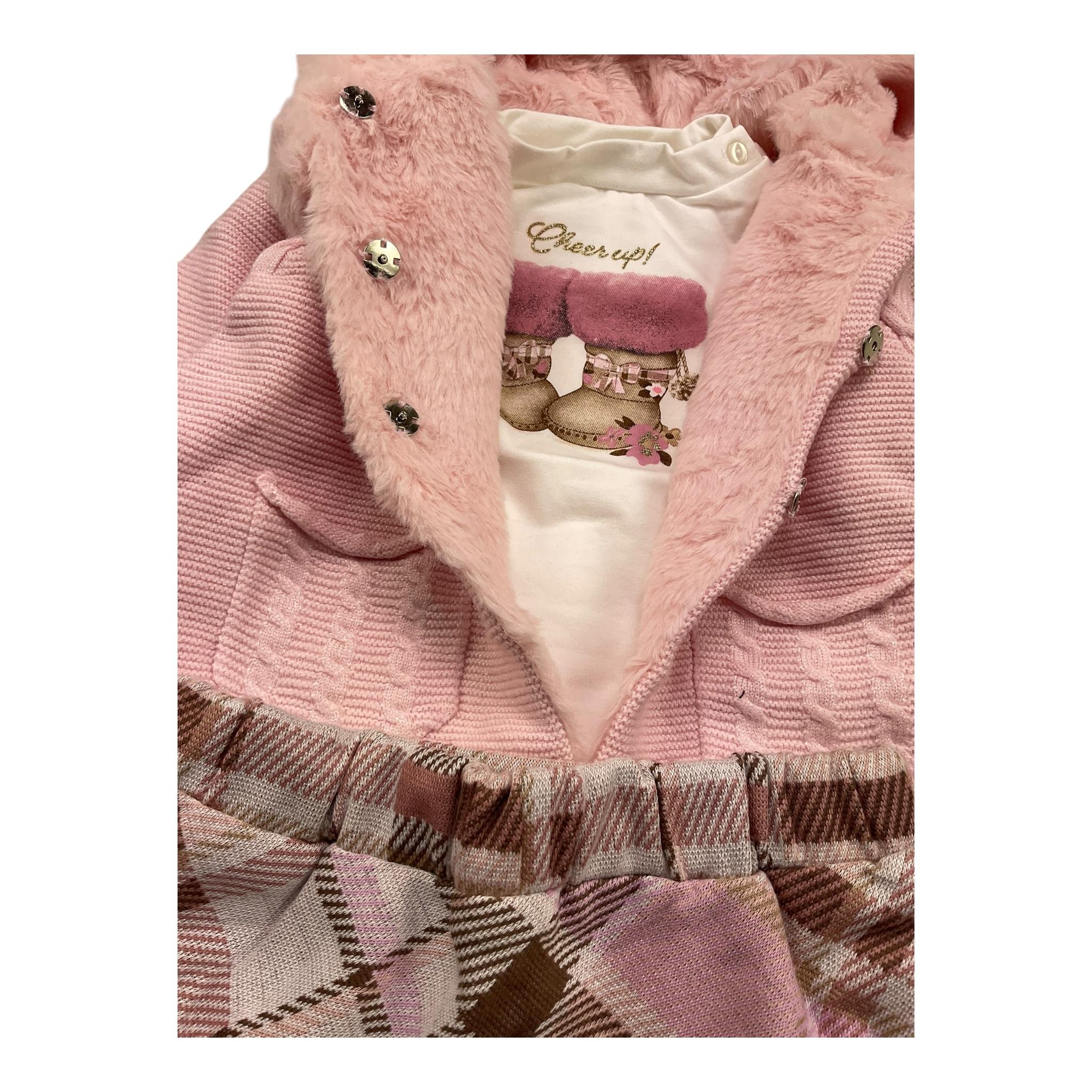 IMAGE KIDS completo 3 pezzi pelliccia-shirt-gonna Rosa per Neonata LF6961 ROSA IMAGE KIDS