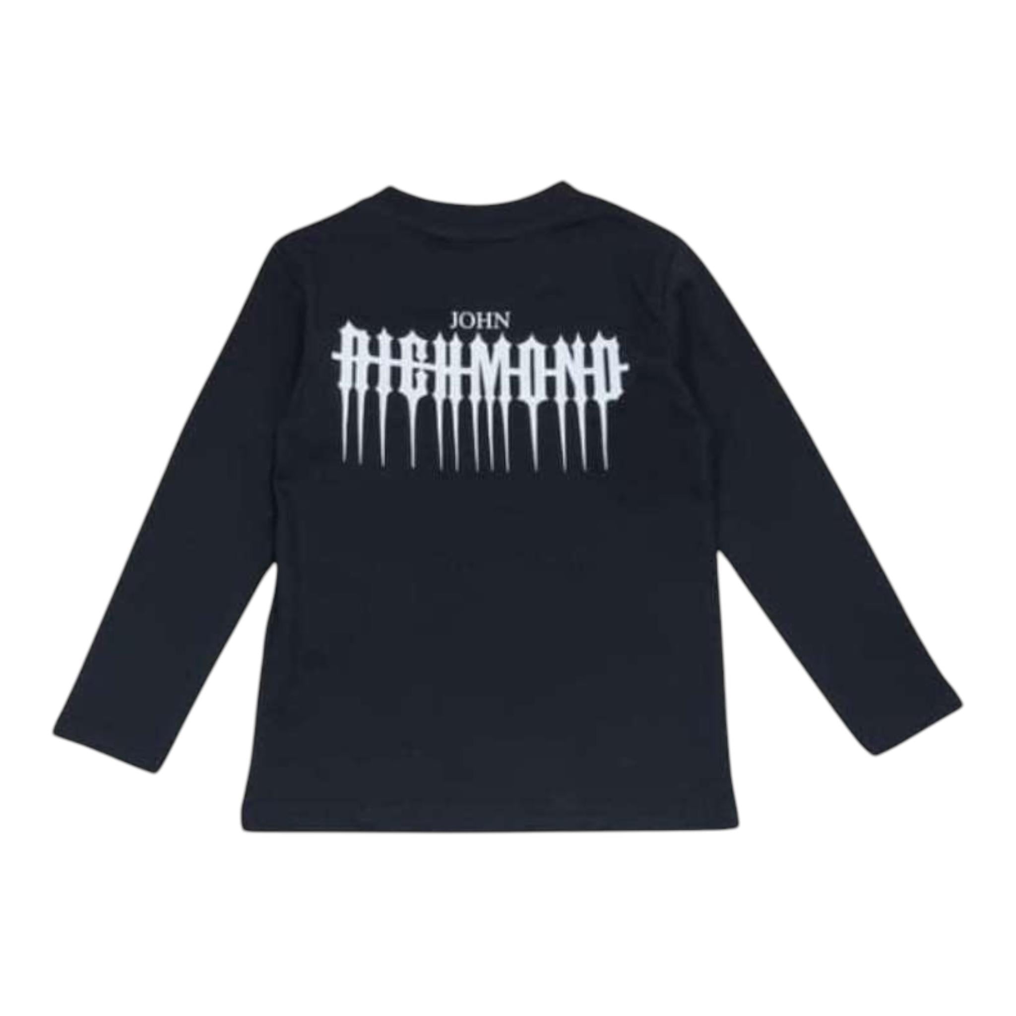 JOHN RICHMOND shirt girocollo tinta unita con stampa Nero per Neonato RIA24070TS NERO JOHN RICHMOND
