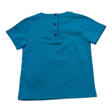 BALMAIN t-shirt girocollo tinta unita con stampa Azzurro per Neonato BS8571 AZZURRO BALMAIN