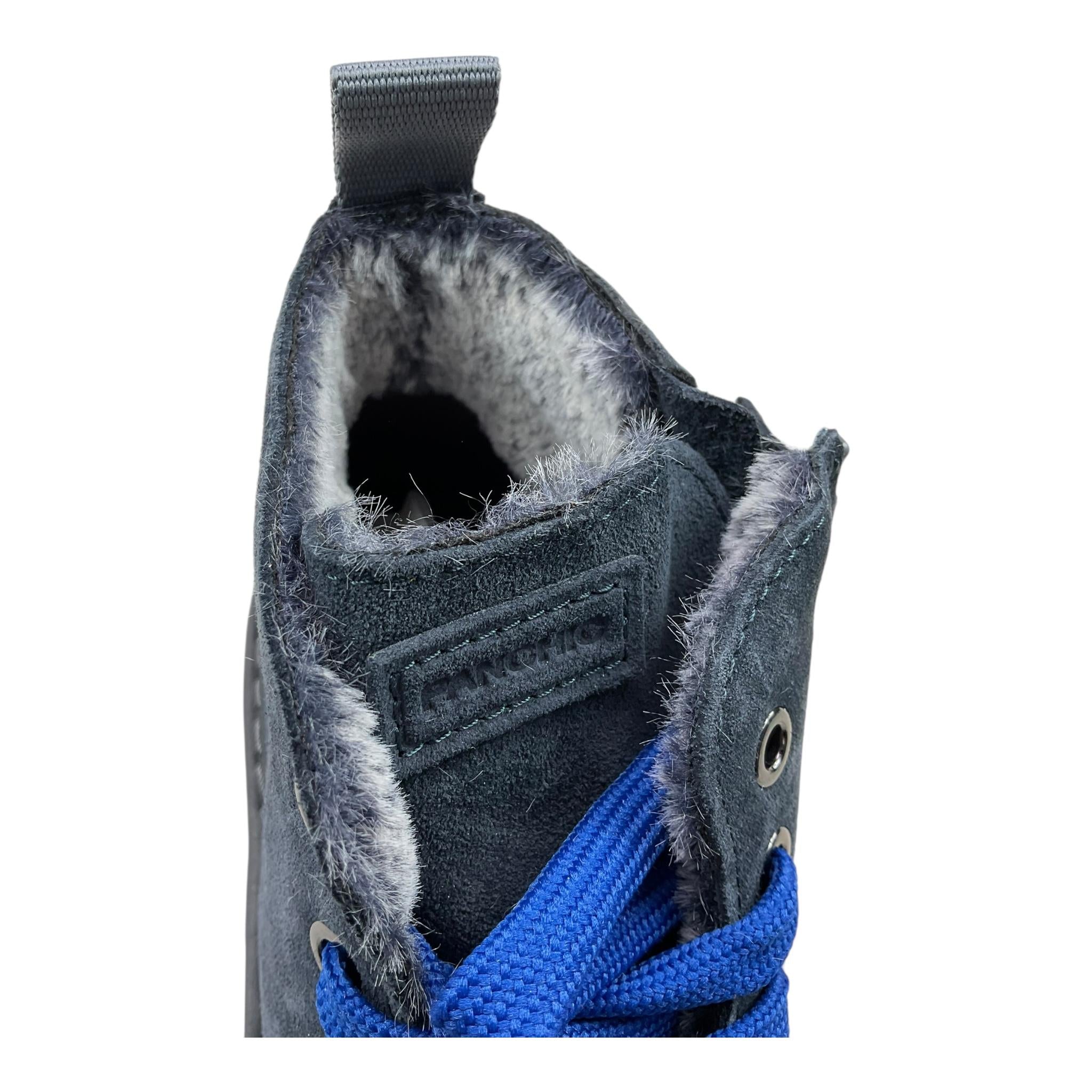PANCHIC polacchine tinta unita con lacci in contrasto Grigio/blu per Bambino P01K007 GRIGIO/BLU PANCHIC