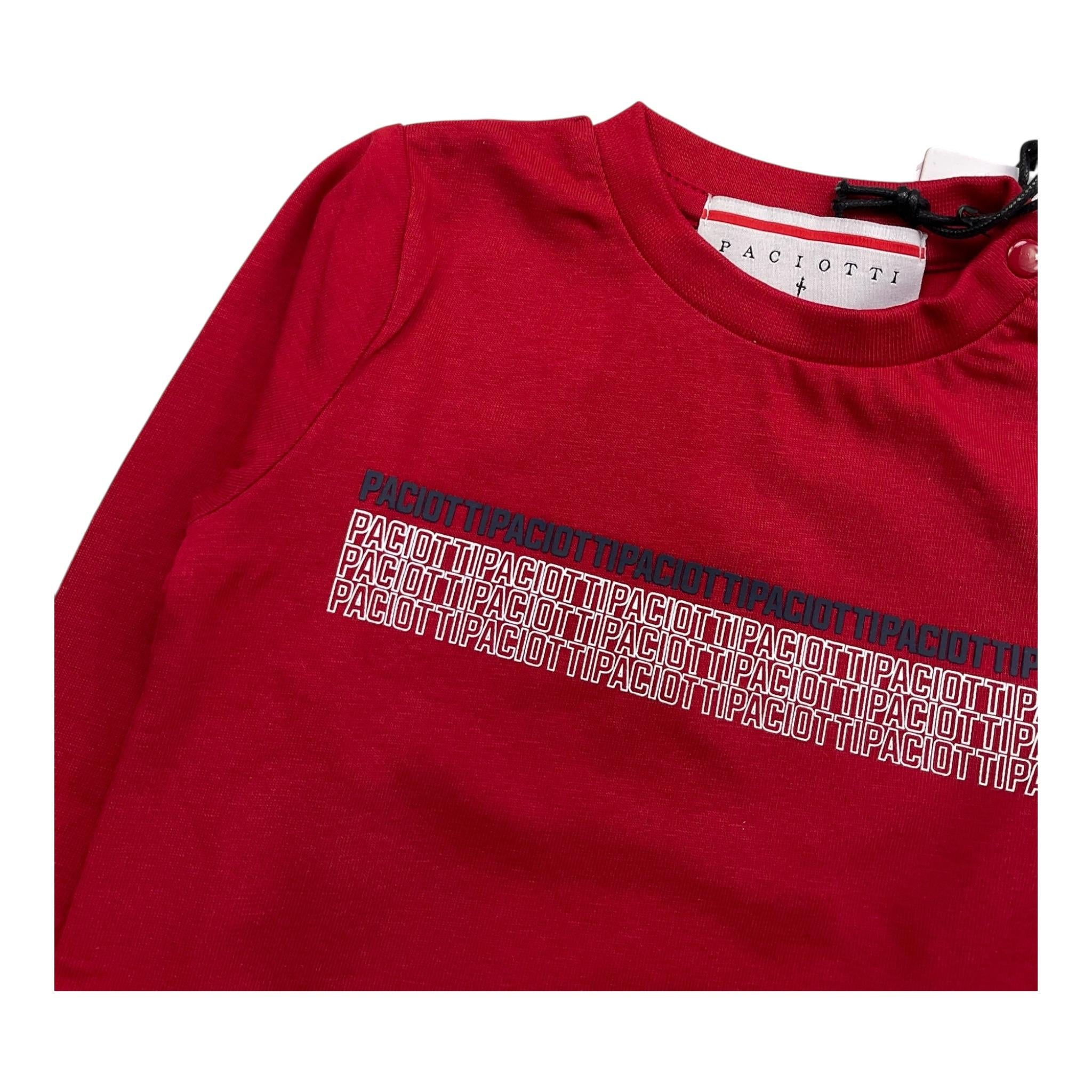CESARE PACIOTTI shirt girocollo tinta unita cn stampa logo Rosso per Neonato TSP5306BX ROSSO CESARE PACIOTTI