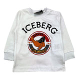 ICEBERG shirt girocollo tinta unita con stampa in contrasto Bianco per Neonato TSICE5328B BIANCO ICEBERG