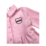 MOSCHINO abito manica lunga tinta unita in camoscio Rosa per Neonata MDV0BI ROSA MOSCHINO