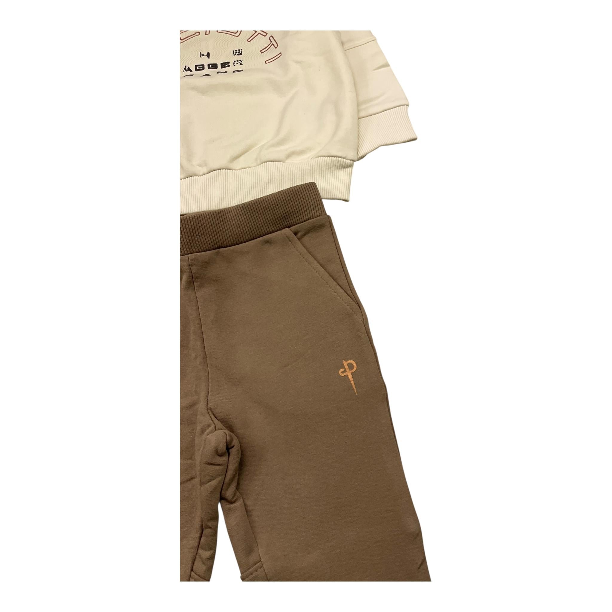 CESARE PACIOTTI completo 2pz felpa-pantalone tingta unita Panna/fango per Neonato COMP5321BX PANNA/FANGO CESARE PACIOTTI