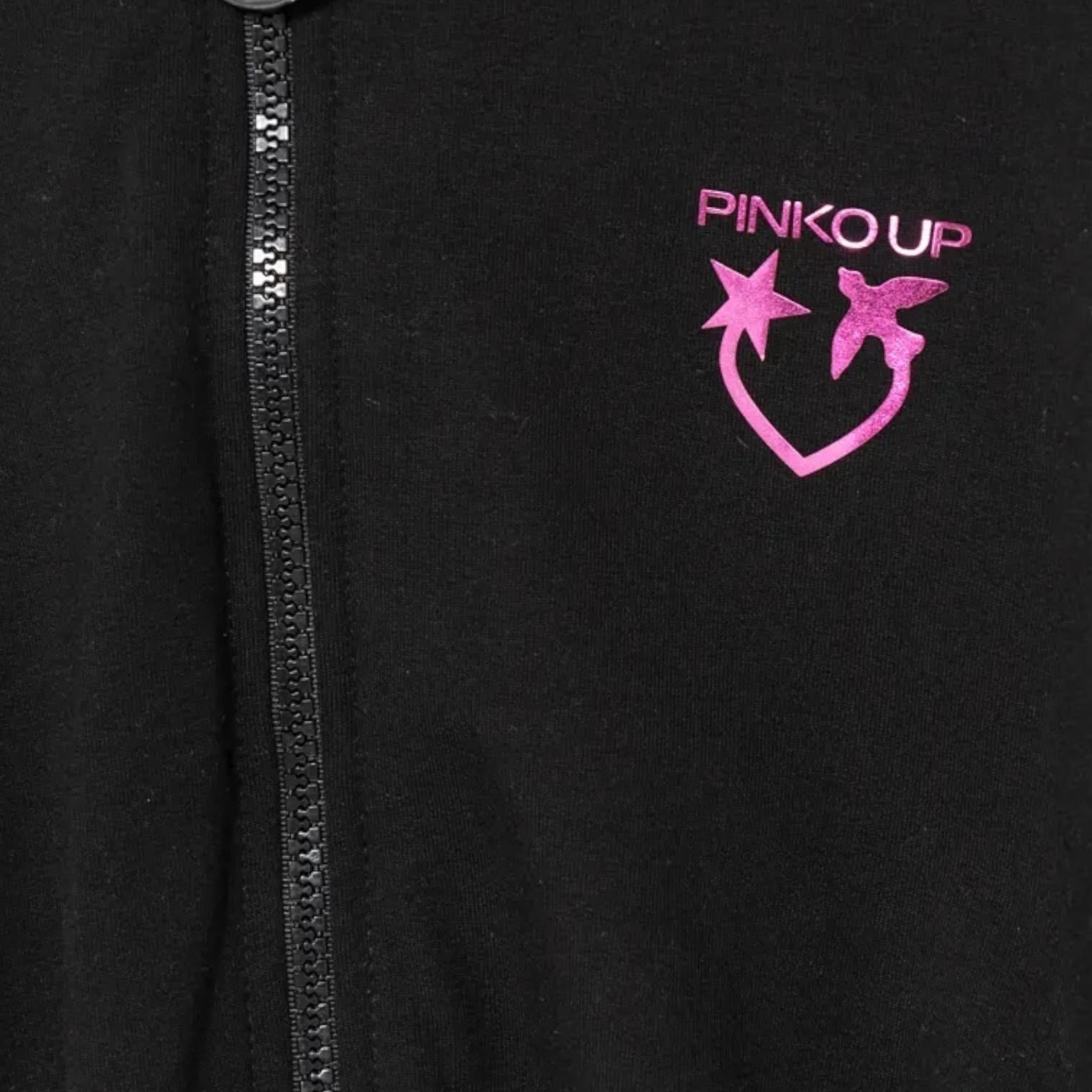 PINKO felpa tinta unita con zip e cappuccio Nero per Bambina F4PIJGZH089 NERO PINKO