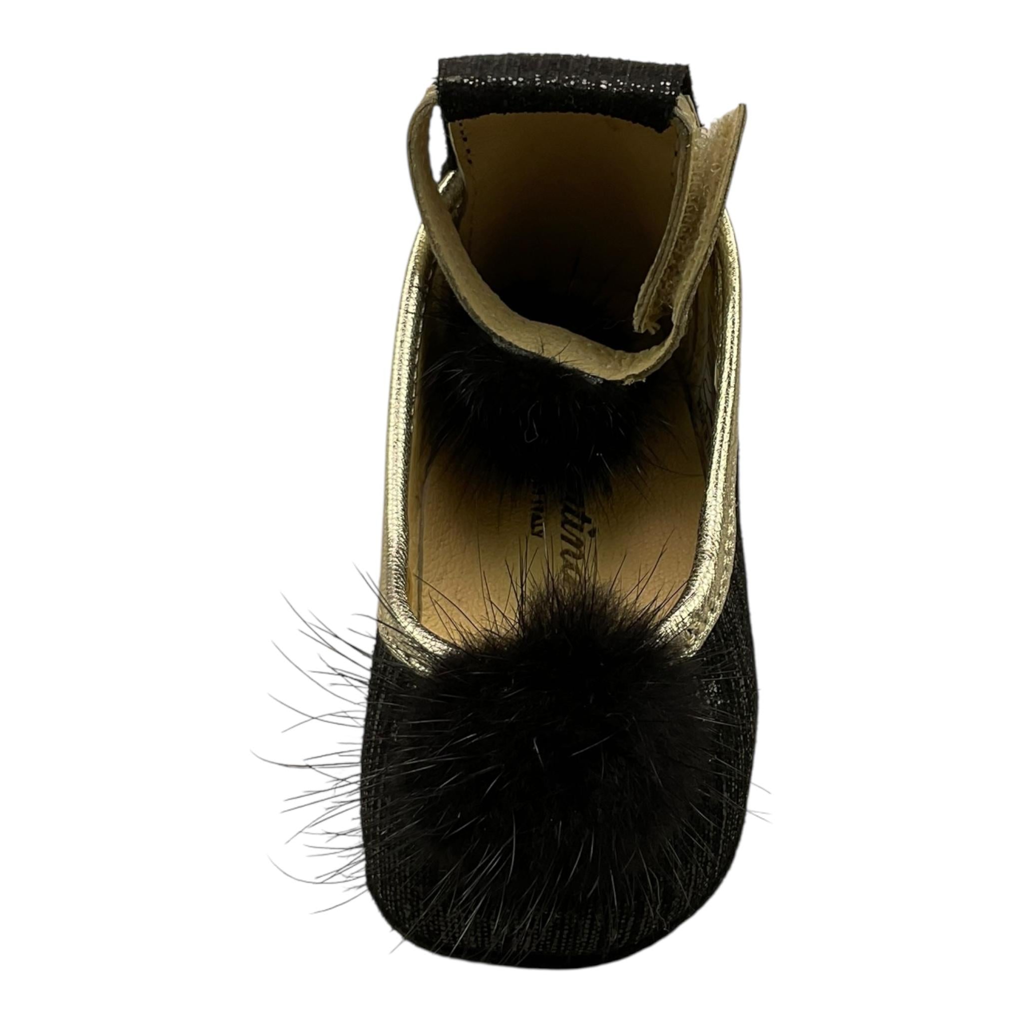 DONATINA ballerina tinta unita con pon pon Nero per Neonata BUTTERFLY NERO DONATINA