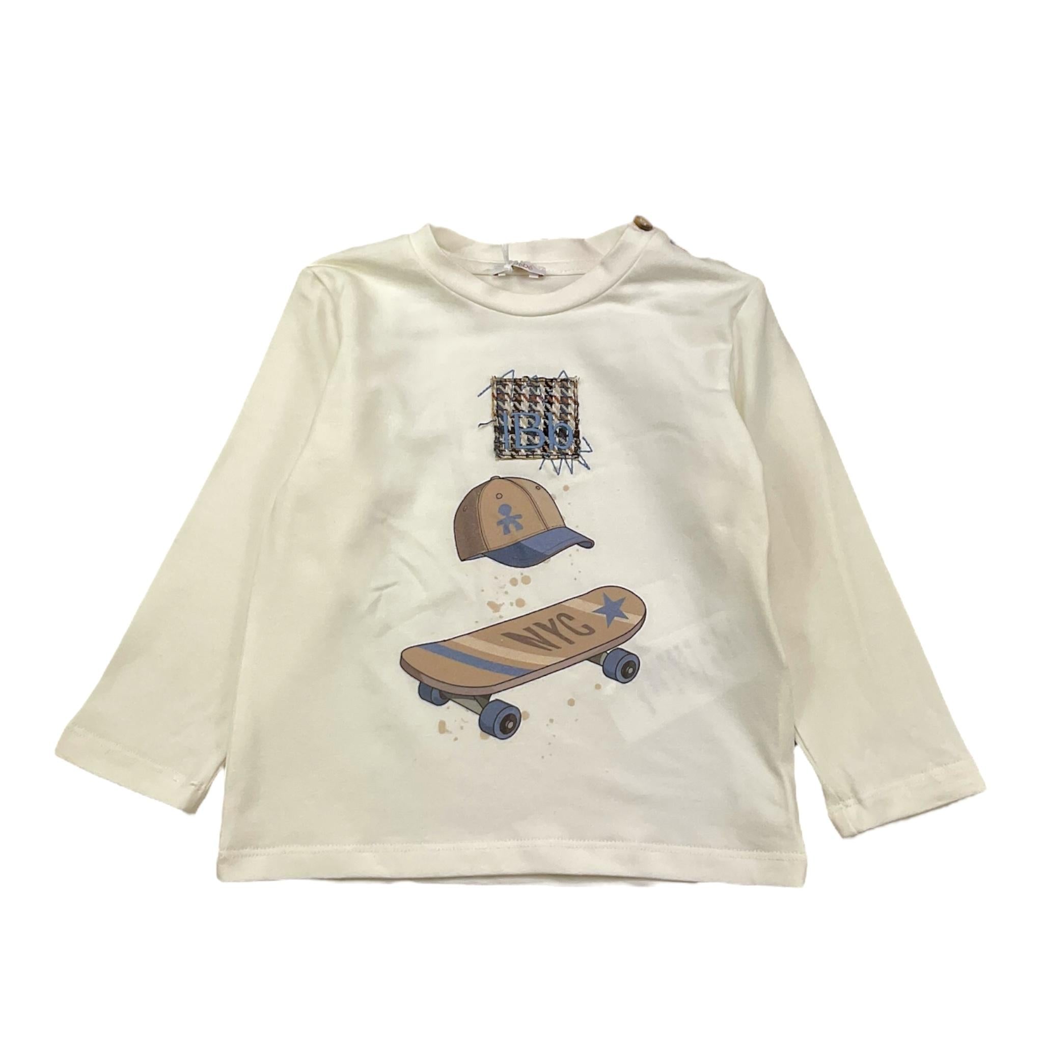 LE BEBE' shirt girocollo tinta unita con stampa Bianco per Neonato LBB5183 BIANCO LE BEBE'