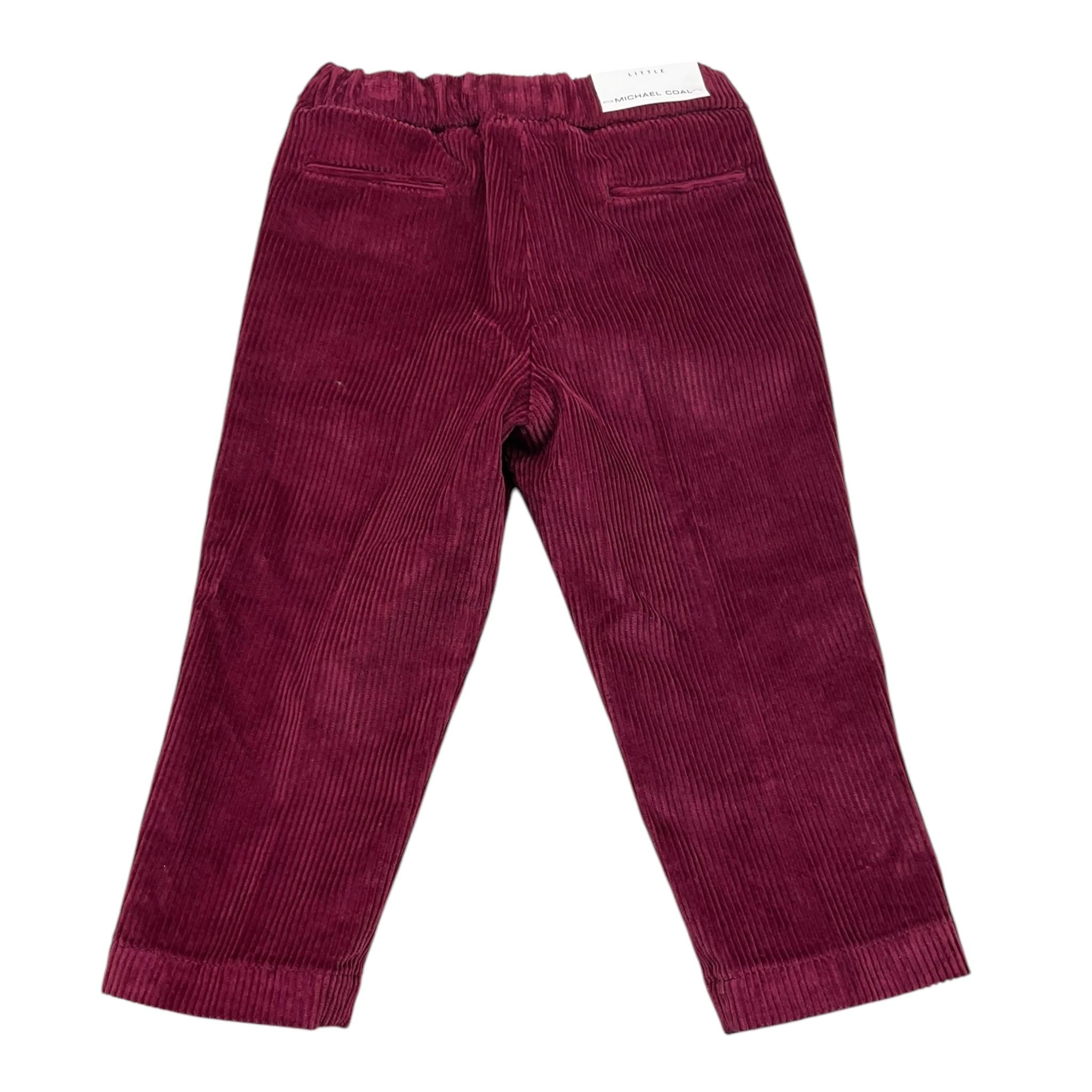 MICHAEL COAL pantalone tinta unita a costine Bordeaux per Neonato 020171N BORDEAUX MICHAEL COAL