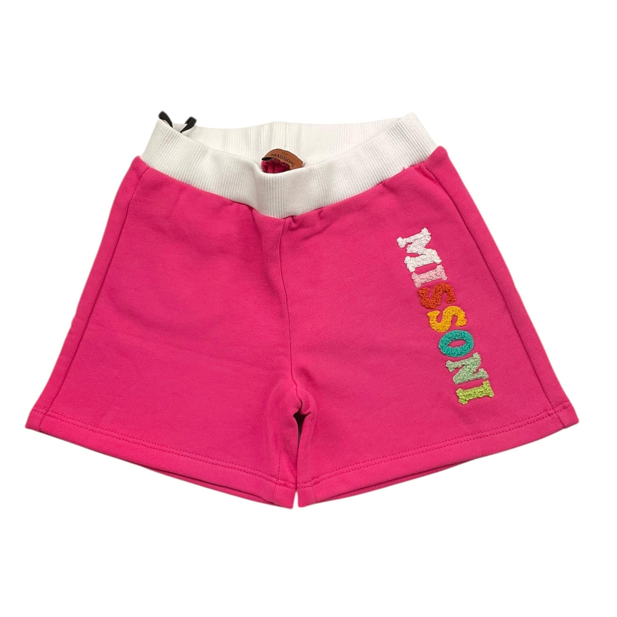 MISSONI short bicolore con elastico in vita Bianco/fuxia per Neonata MU6029 BIANCO/FUXIA MISSONI