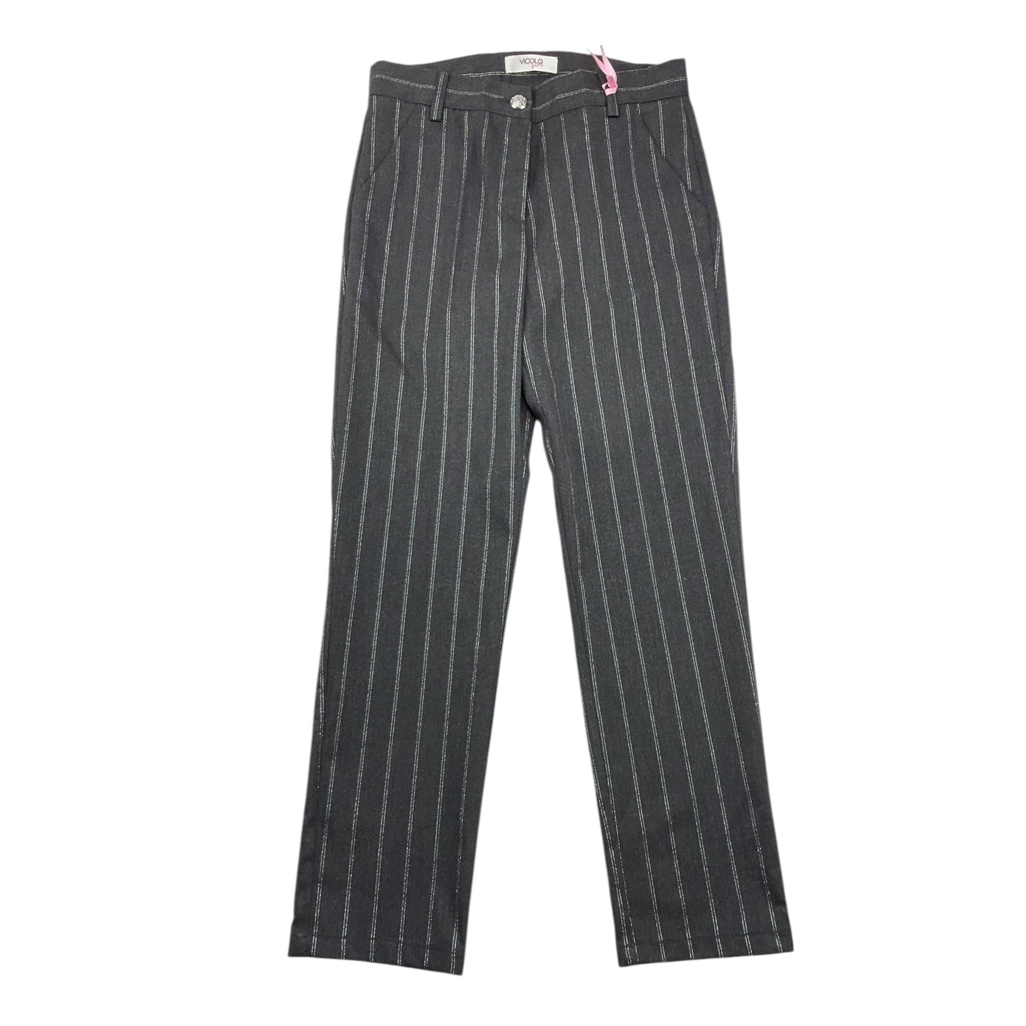 VICOLO pantalone tinta unita con fantasia a righe Grigio per Bambina 3141P00133 GRIGIO VICOLO