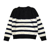 NEVER TOO maglia girocollo bicolore con fantasia a righe Bianco/nero per Bambino NT2074R BIANCO/NERO NEVER TOO