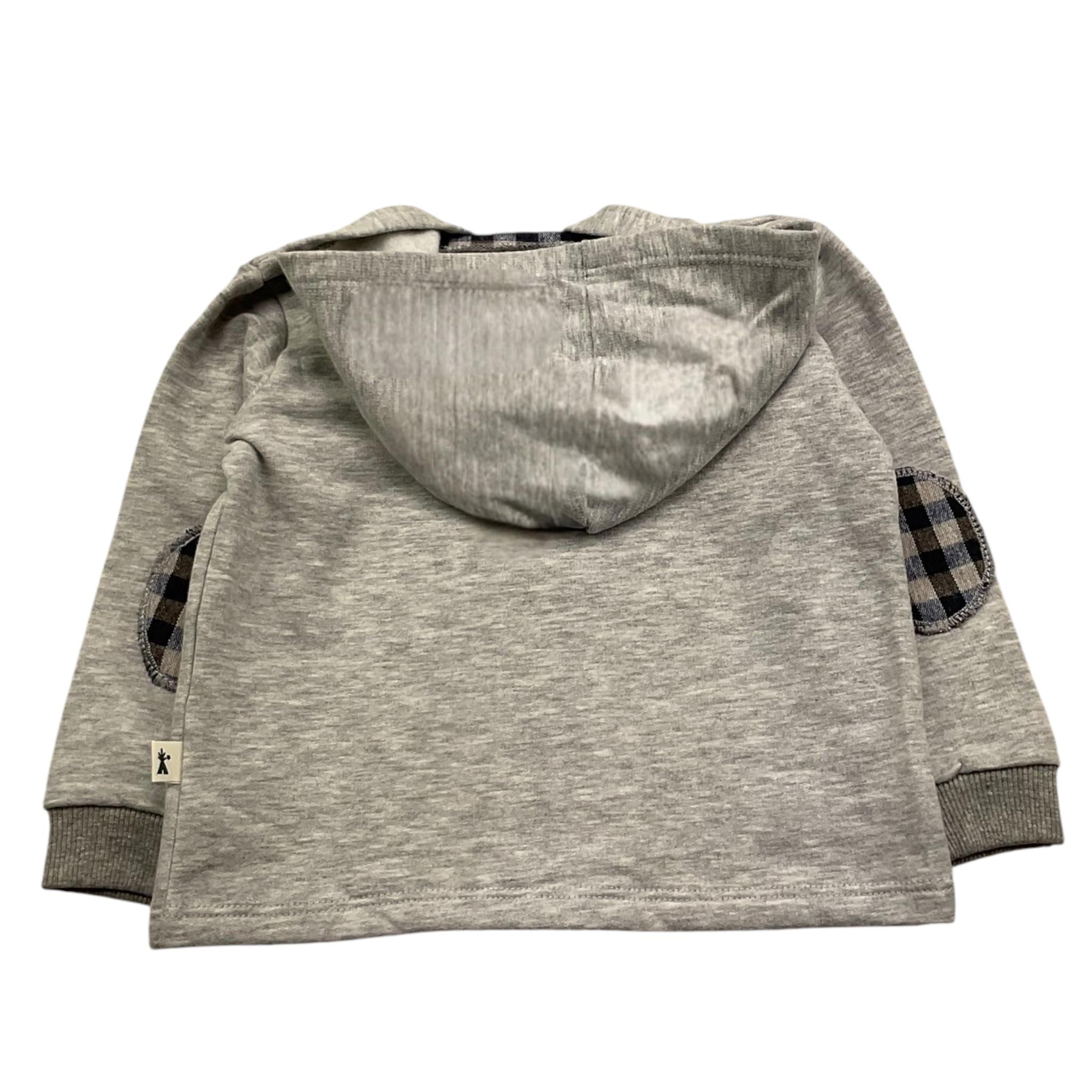 PETIT INDI felpa tinta unita con cappuccio Grigio per Neonato AW24BK7710N GRIGIO PETIT INDI