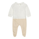 MOSCHINO tutina bicolore manica lunga con stampa orso Bianco/beige per Neonato MUY06ZO BIANCO/BEIGE MOSCHINO