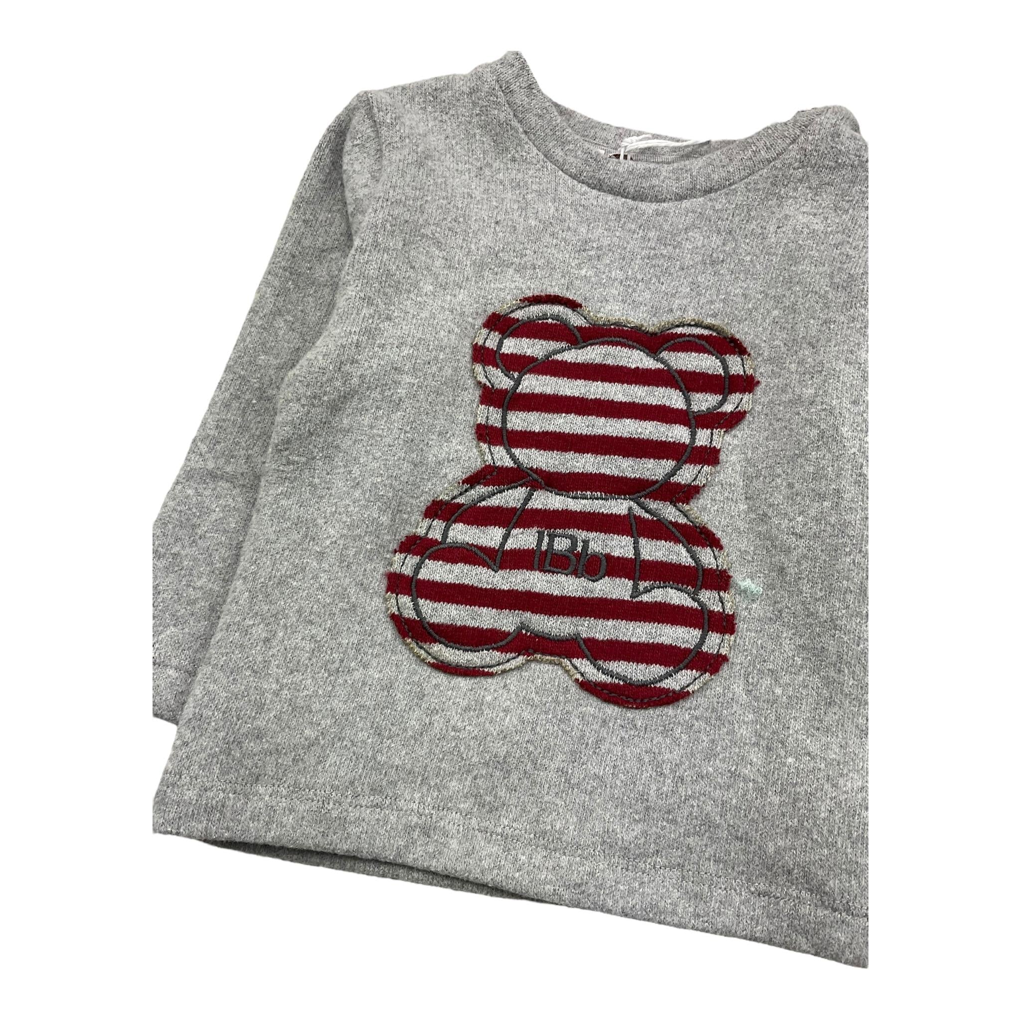 LE BEBE' maglia girocollo tinta unita con orso Grigio per Neonato LBB5164 GRIGIO LE BEBE'