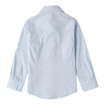 SARABANDA camicia tinta unita con fantasia pois Azzurro per Bambino 0A124 AZZURRO SARABANDA