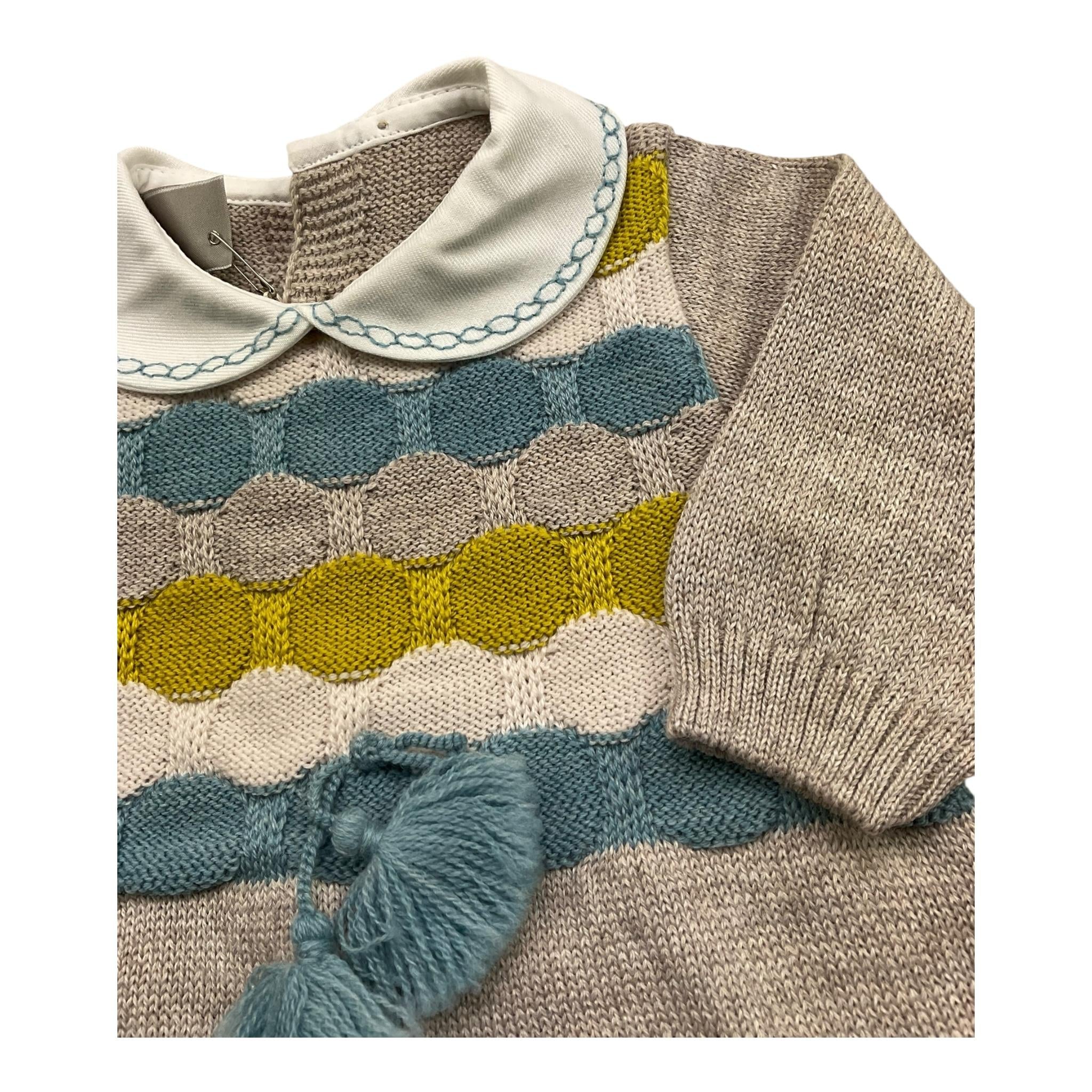 MARLU' tutina tinta unita con fantasia Beige per Neonato IG5110 BEIGE MARLU'