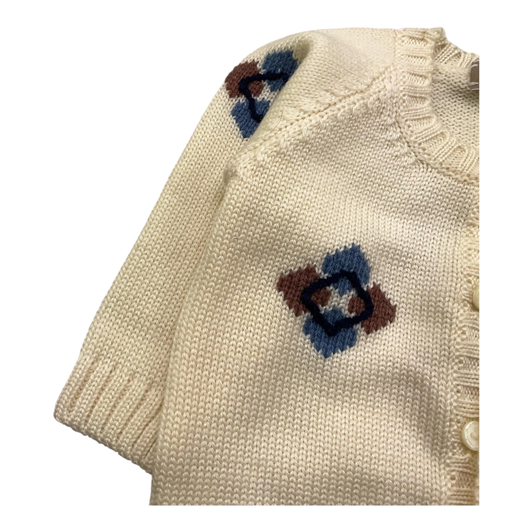 LA STUPENDERIA cardigan tinta unita cn ricami Panna per Neonato WCCR23 PANNA LA STUPENDERIA